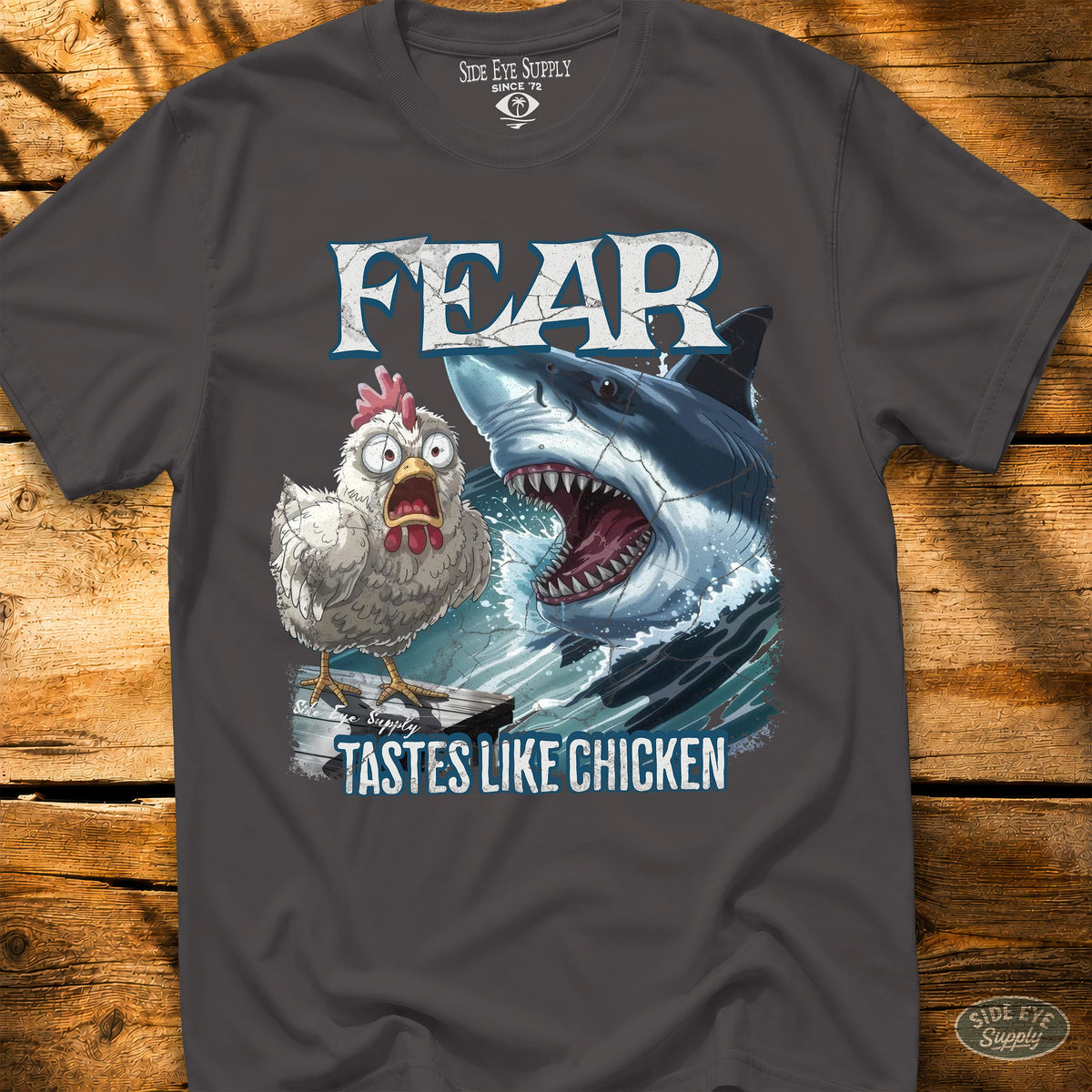 Tastes Like Chicken Tee Charcoal / S - by Side Eye Supply - Surf Beach Life Apparel