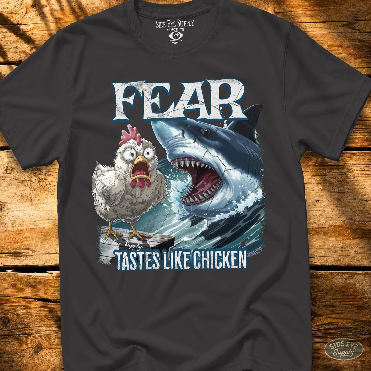 Tastes Like Chicken Tee Black / S - by Side Eye Supply - Surf Beach Life Apparel