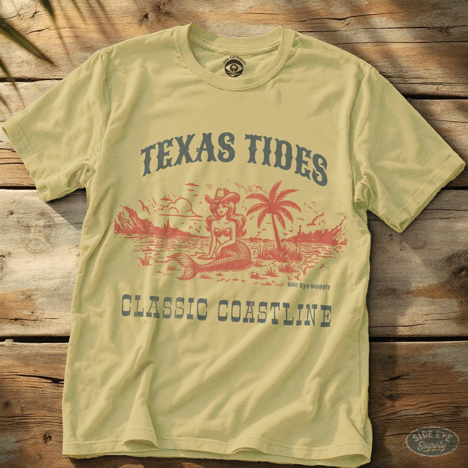 Texas Tides Tee Cornsilk / S - by Side Eye Supply - Surf Beach Life Apparel