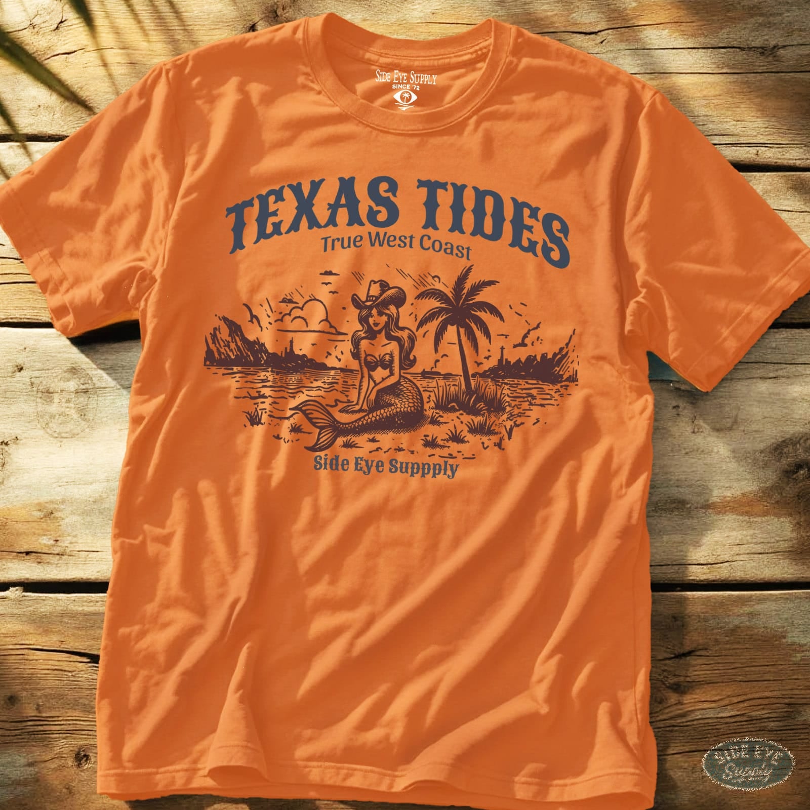 Texas Tides Tee Orange / S - by Side Eye Supply - Surf Beach Life Apparel