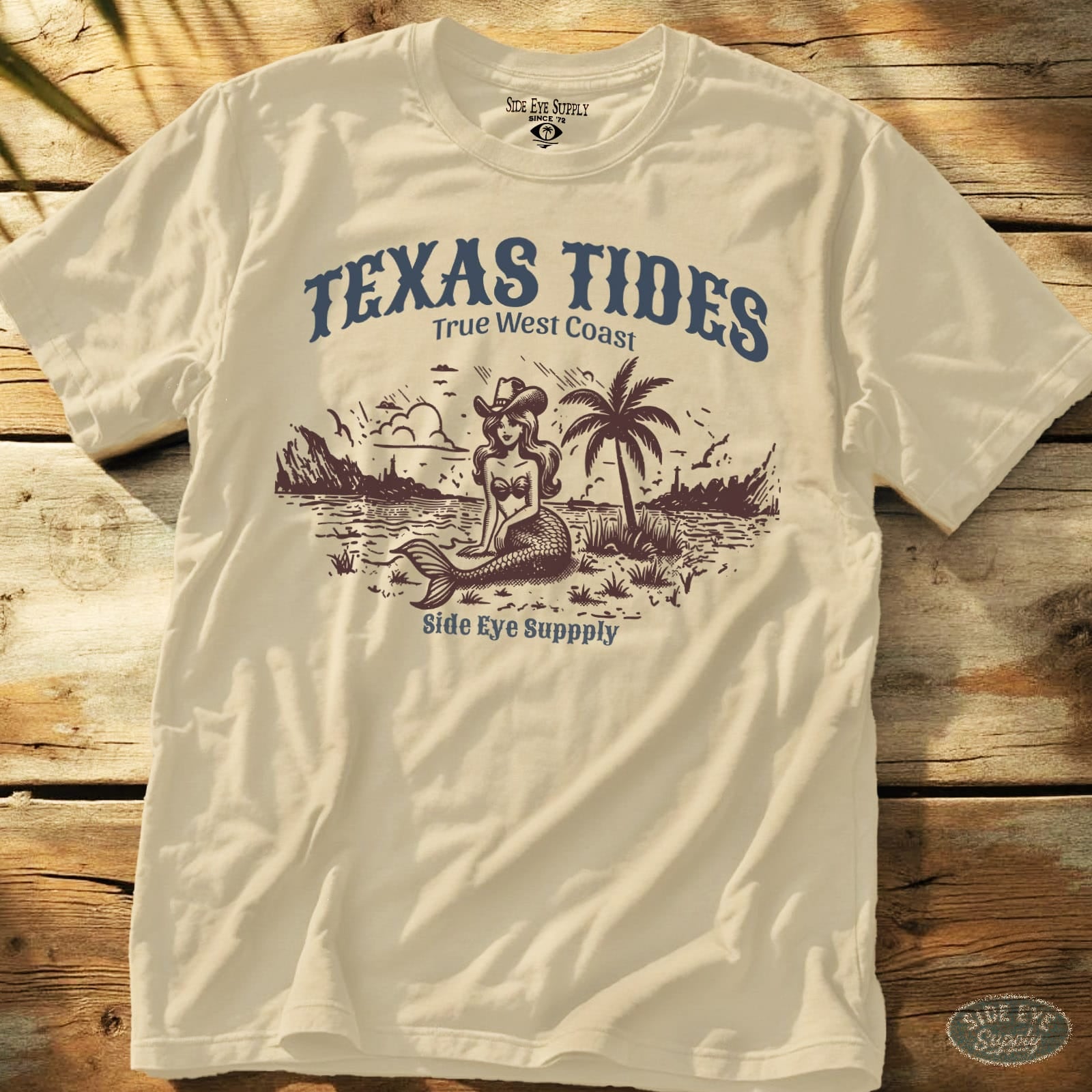 Texas Tides Tee Natural / S - by Side Eye Supply - Surf Beach Life Apparel