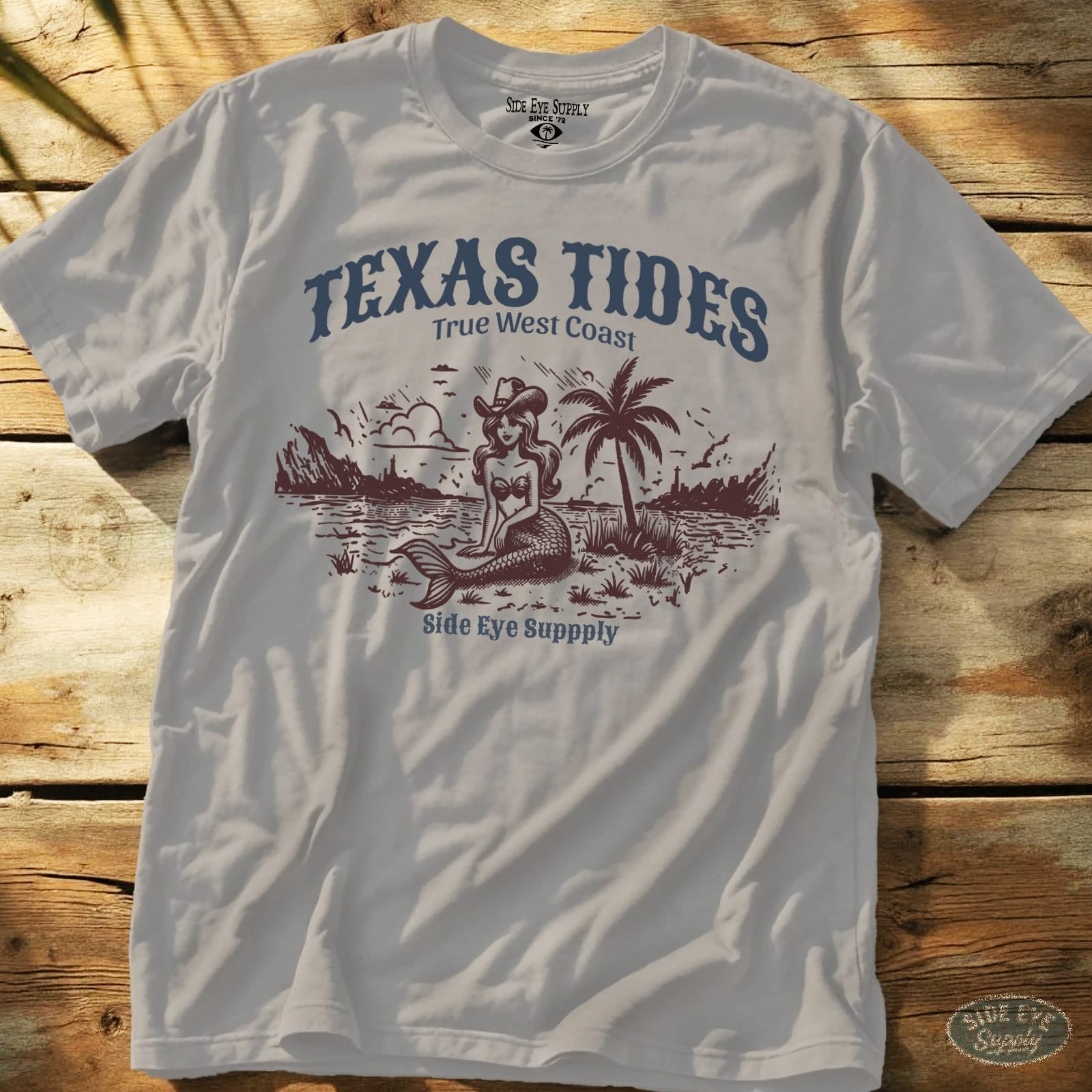Texas Tides Tee Ice Grey / S - by Side Eye Supply - Surf Beach Life Apparel