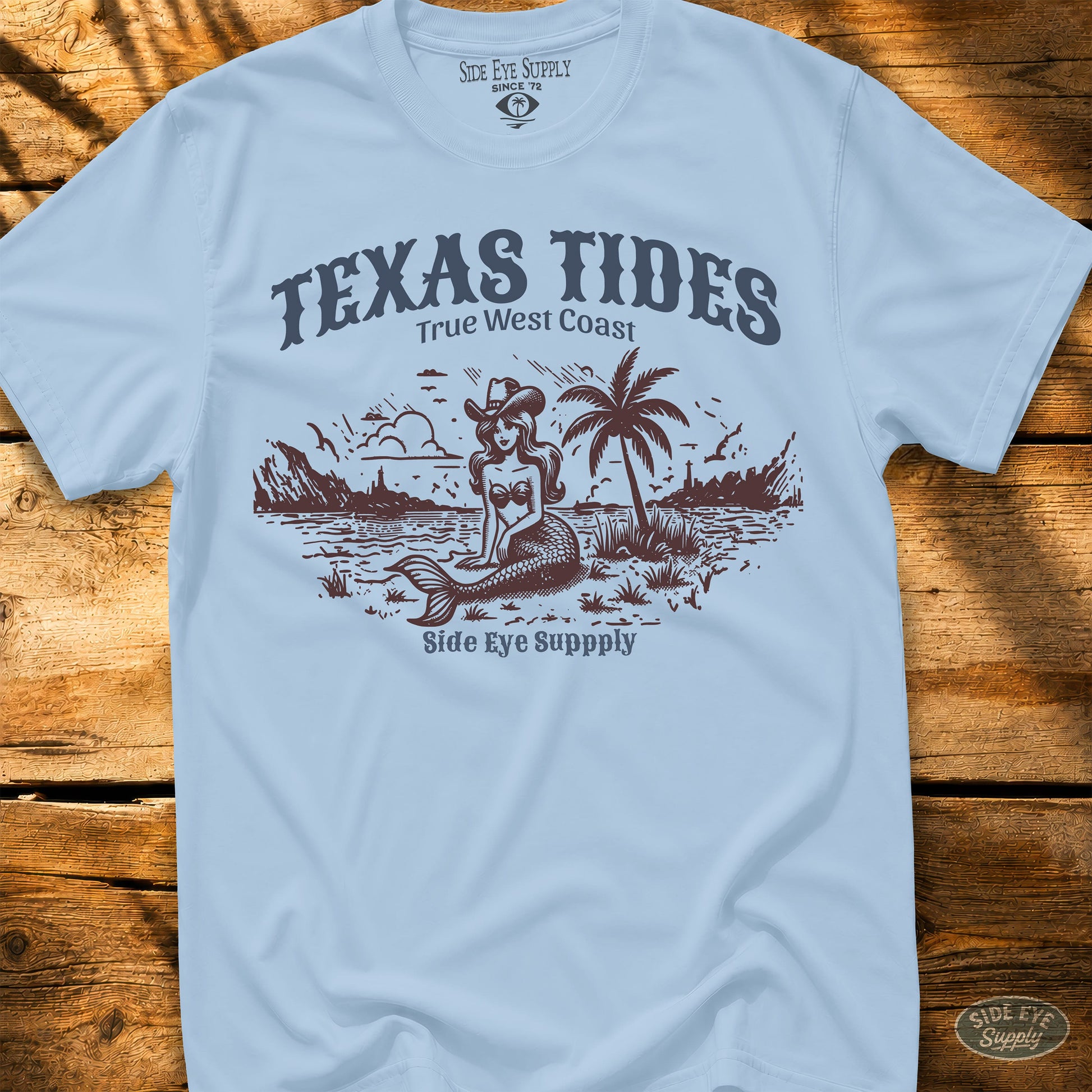 Texas Tides Tee Light Blue / S - by Side Eye Supply - Surf Beach Life Apparel