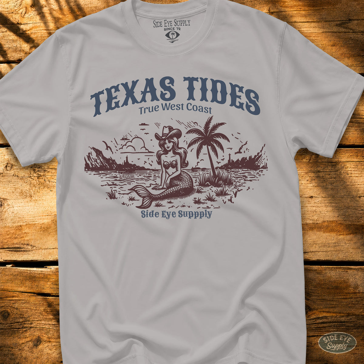 Texas Tides Tee Ice Grey / S - by Side Eye Supply - Surf Beach Life Apparel