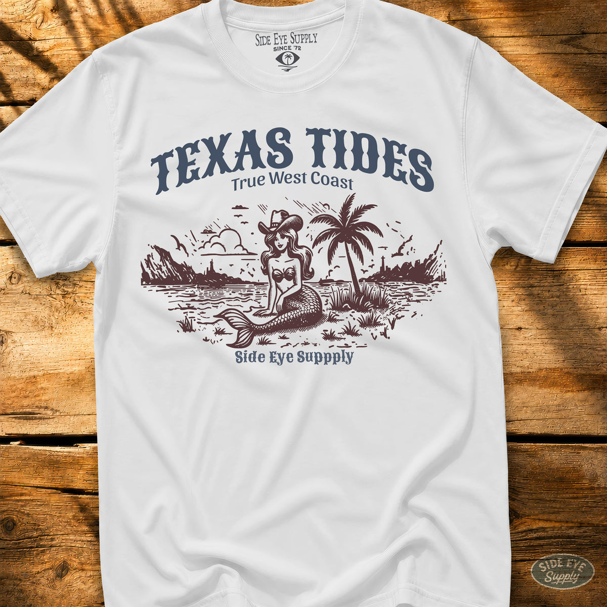 Texas Tides Tee White / S - by Side Eye Supply - Surf Beach Life Apparel