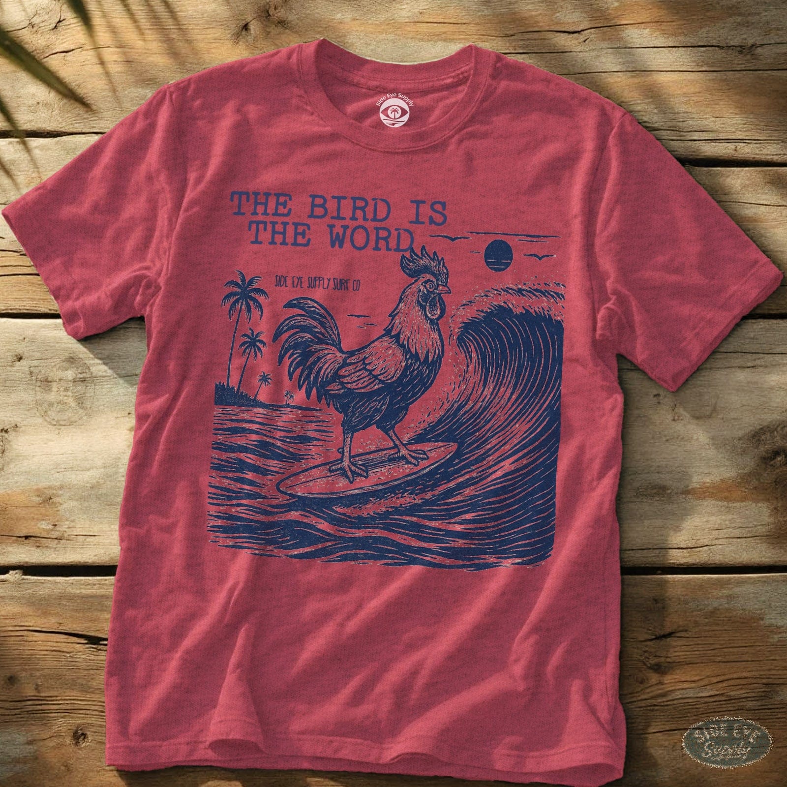 The Bird Tee Heather Red / S - by Side Eye Supply - Surf Beach Life Apparel