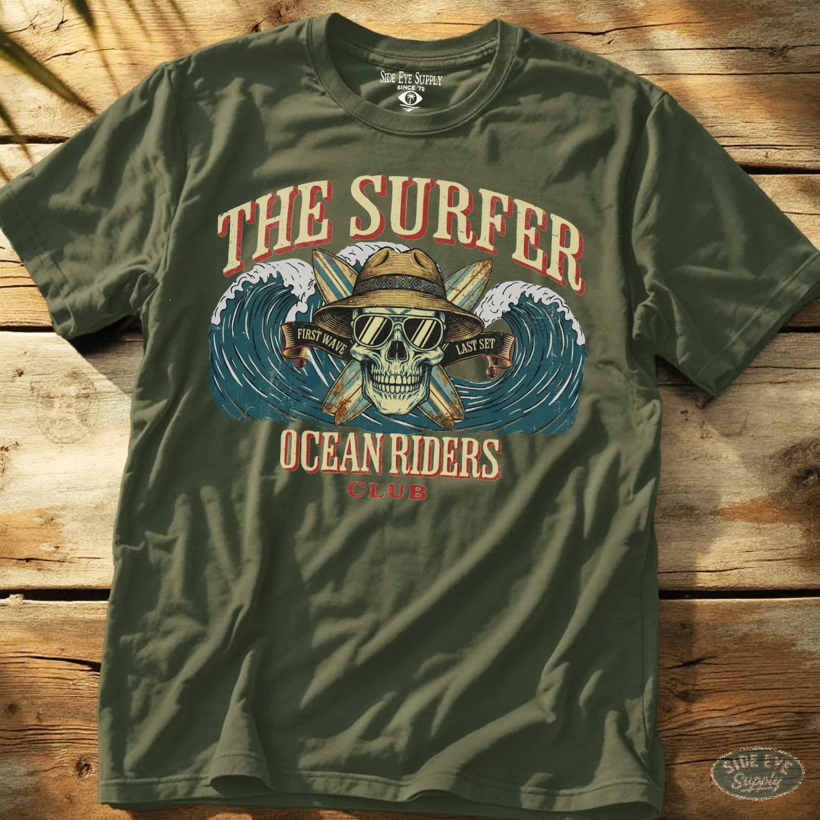 The Surfer Tee Military Green / S - by Side Eye Supply - Surf Beach Life Apparel