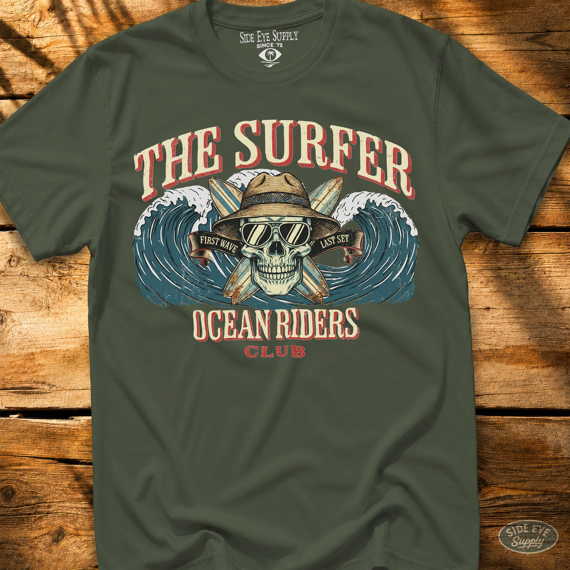 The Surfer Tee Military Green / S - by Side Eye Supply - Surf Beach Life Apparel