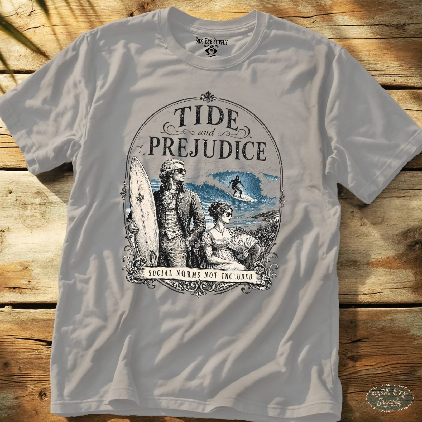Tide and Prejudice T-Shirt Ice Grey / S - by Side Eye Supply - Surf Beach Life Apparel