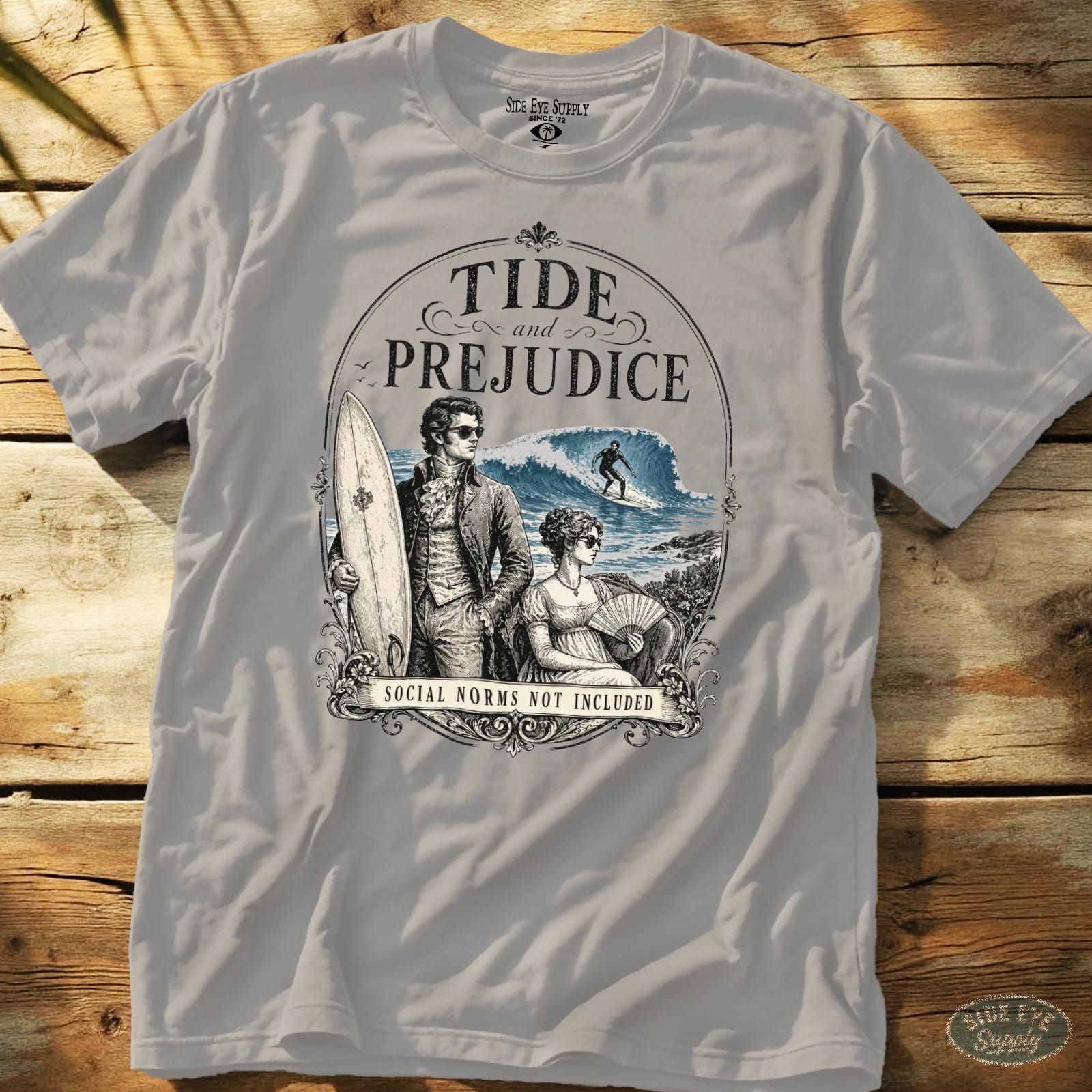 Tide and Prejudice Tee Ice Grey / S - by Side Eye Supply - Surf Beach Life Apparel