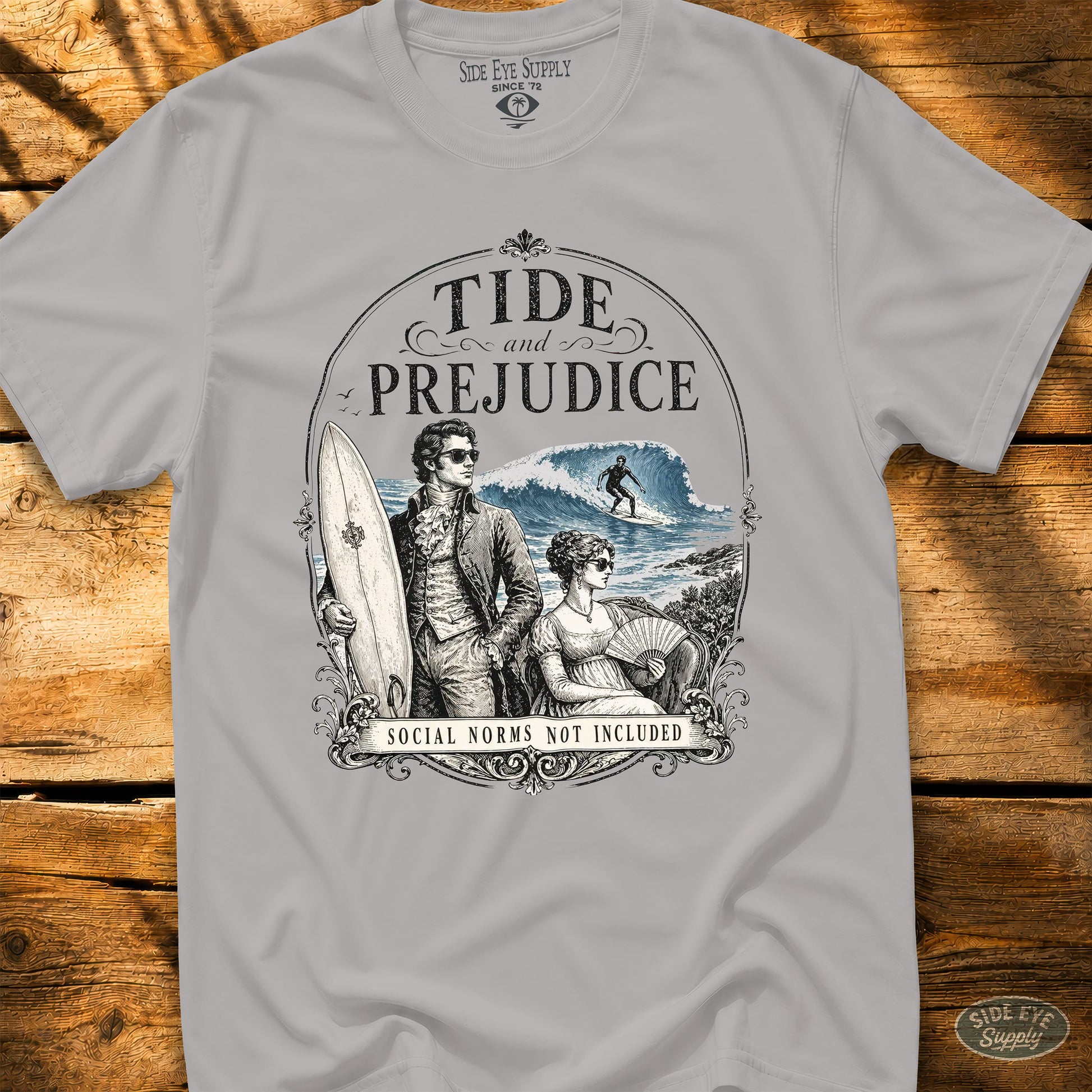 Tide and Prejudice Tee Ice Grey / S - by Side Eye Supply - Surf Beach Life Apparel
