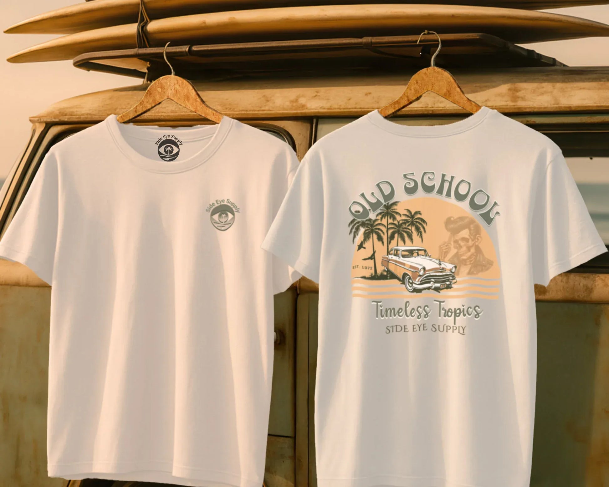 Timeless Tropics Tee White / S - by Side Eye Supply - Surf Beach Life Apparel