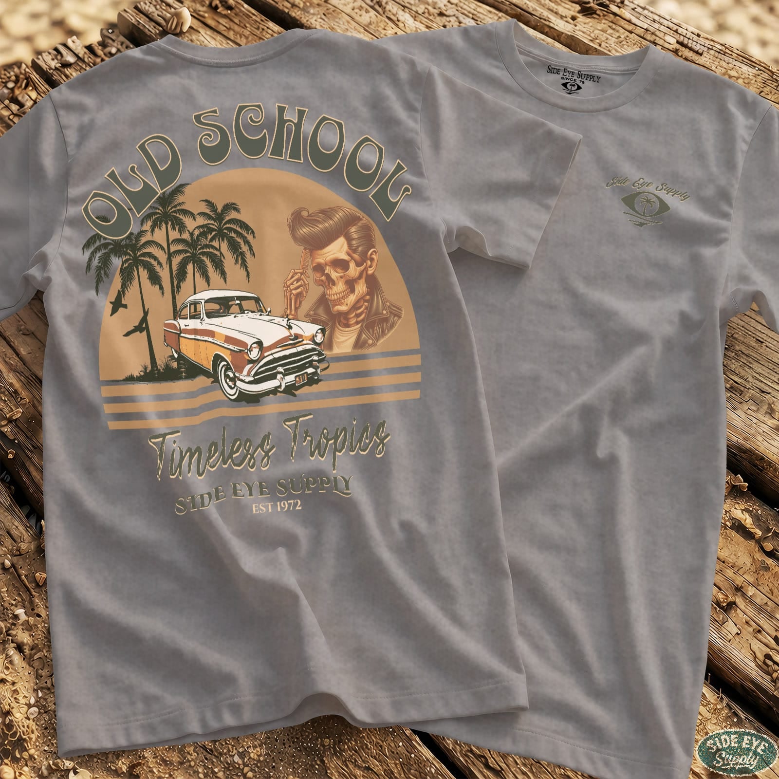 Timeless Tropics Tee Sport Grey / S - by Side Eye Supply - Surf Beach Life Apparel
