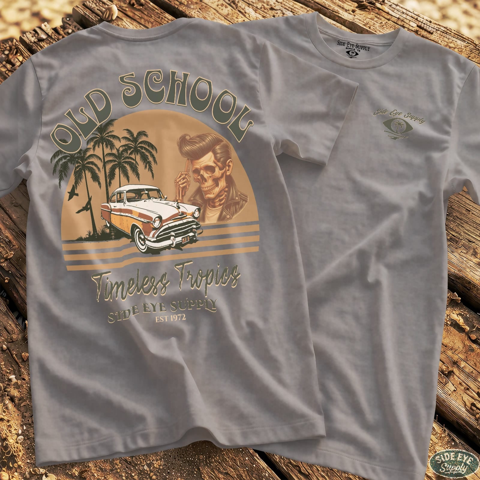 Timeless Tropics Tee Sport Grey / S - by Side Eye Supply - Surf Beach Life Apparel