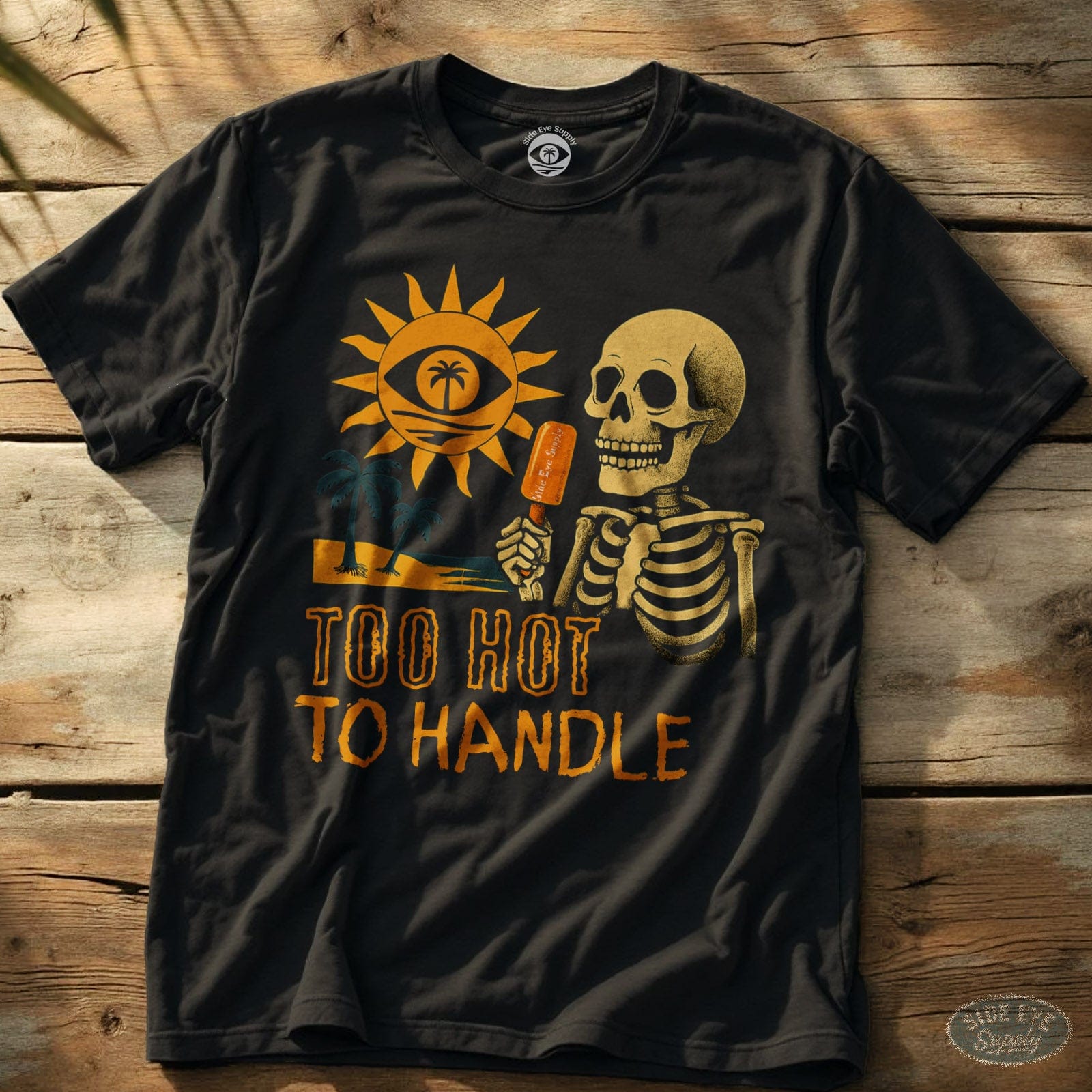 Too Hot to Handle Tee Black / S - by Side Eye Supply - Surf Beach Life Apparel