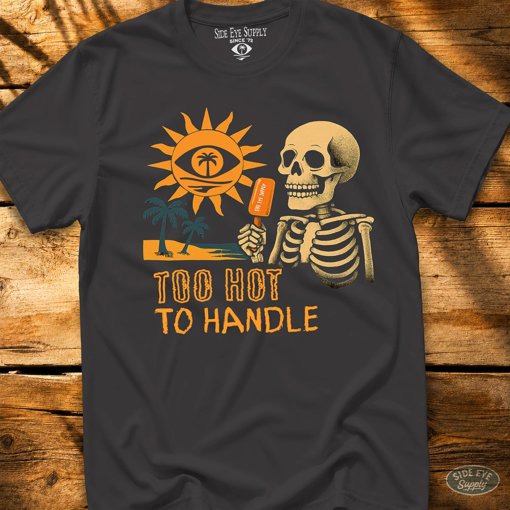 Too Hot to Handle Tee Black / S - by Side Eye Supply - Surf Beach Life Apparel