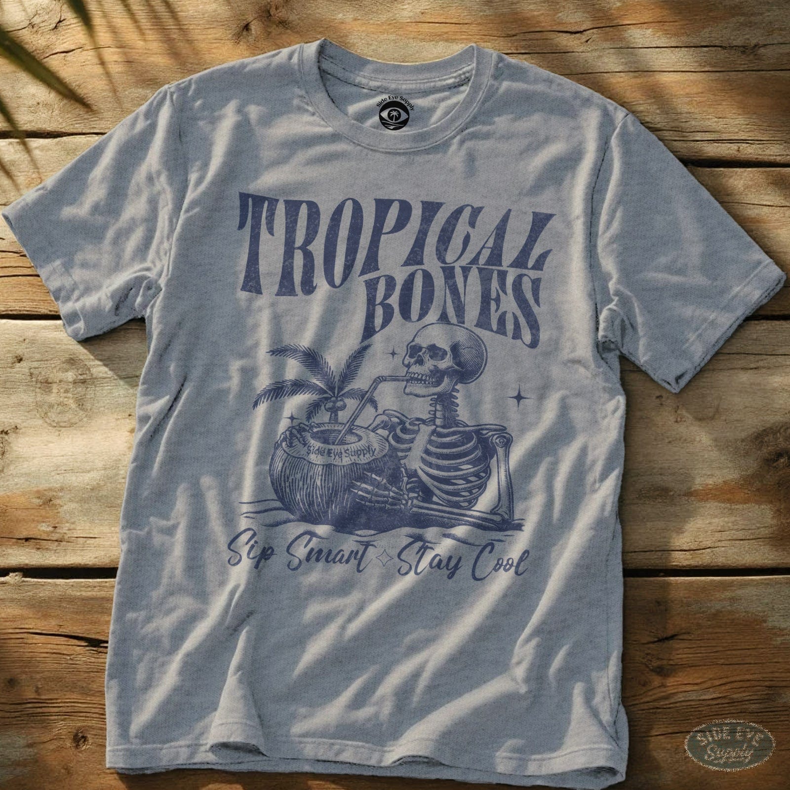 Tropical Bones T-Shirt Sport Grey / S - by Side Eye Supply - Surf Beach Life Apparel