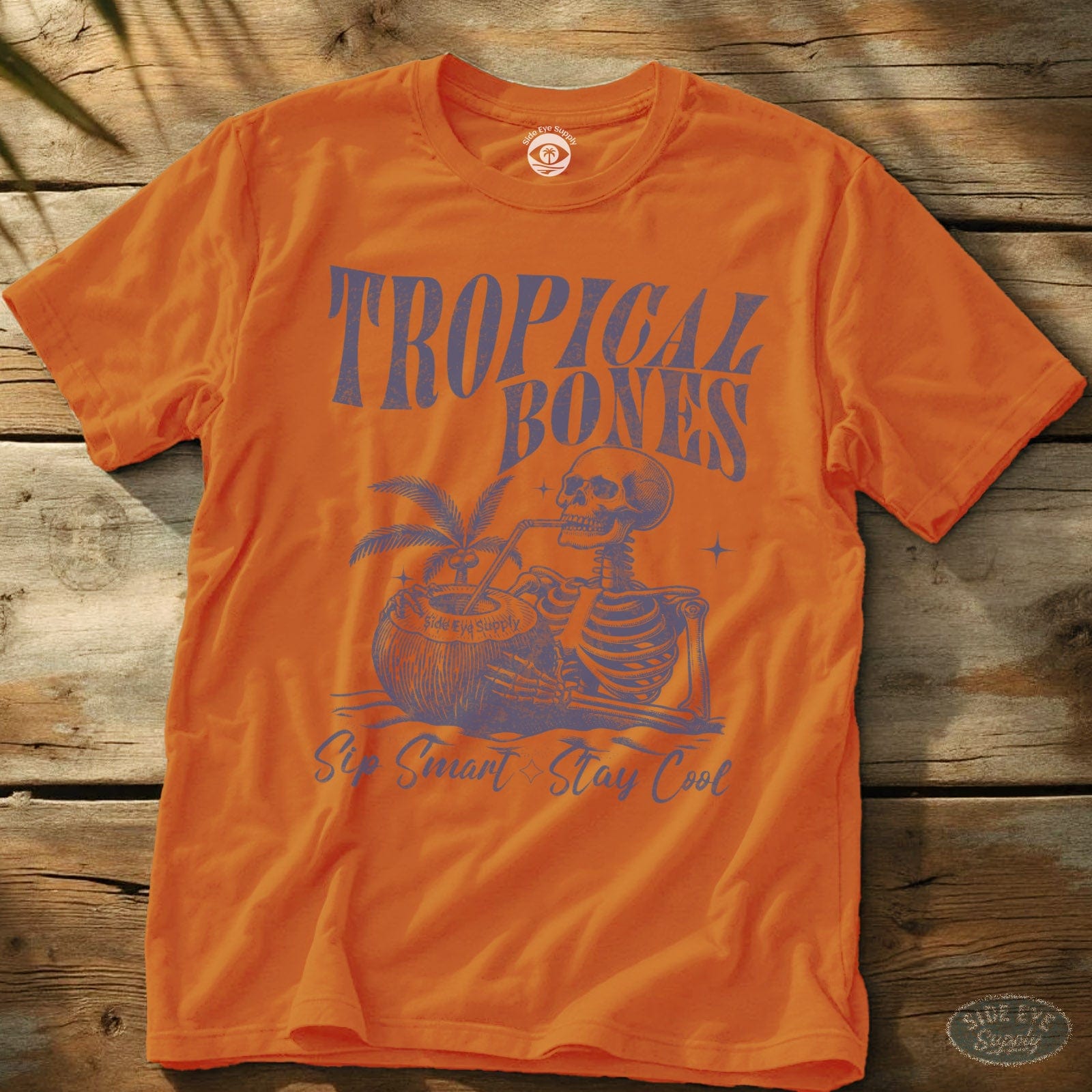 Tropical Bones T-Shirt Orange / S - by Side Eye Supply - Surf Beach Life Apparel