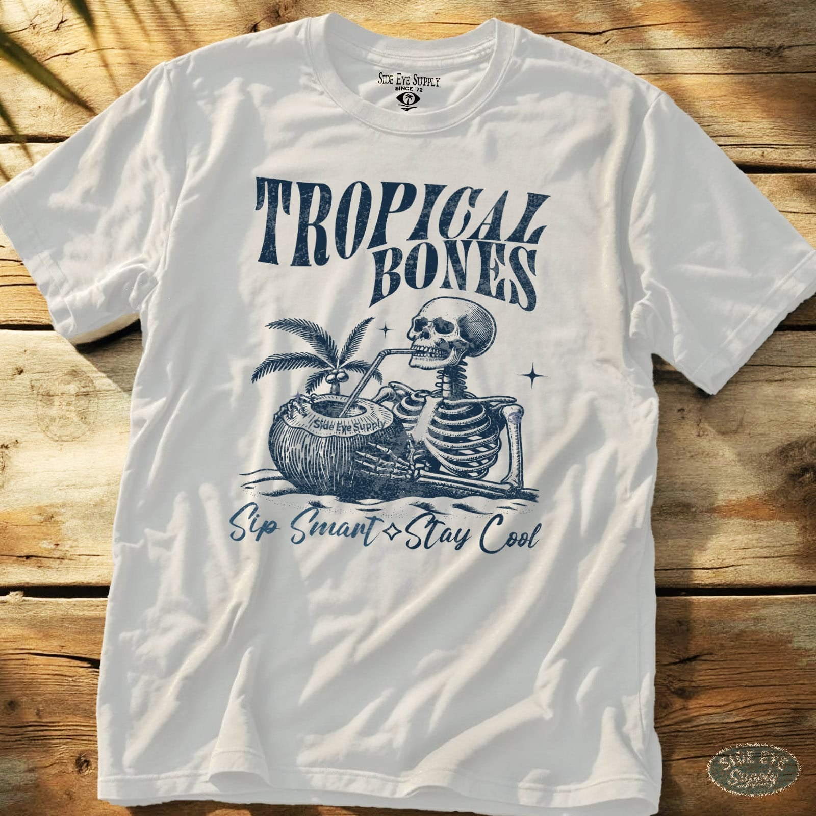 Tropical Bones Tee White / S - by Side Eye Supply - Surf Beach Life Apparel