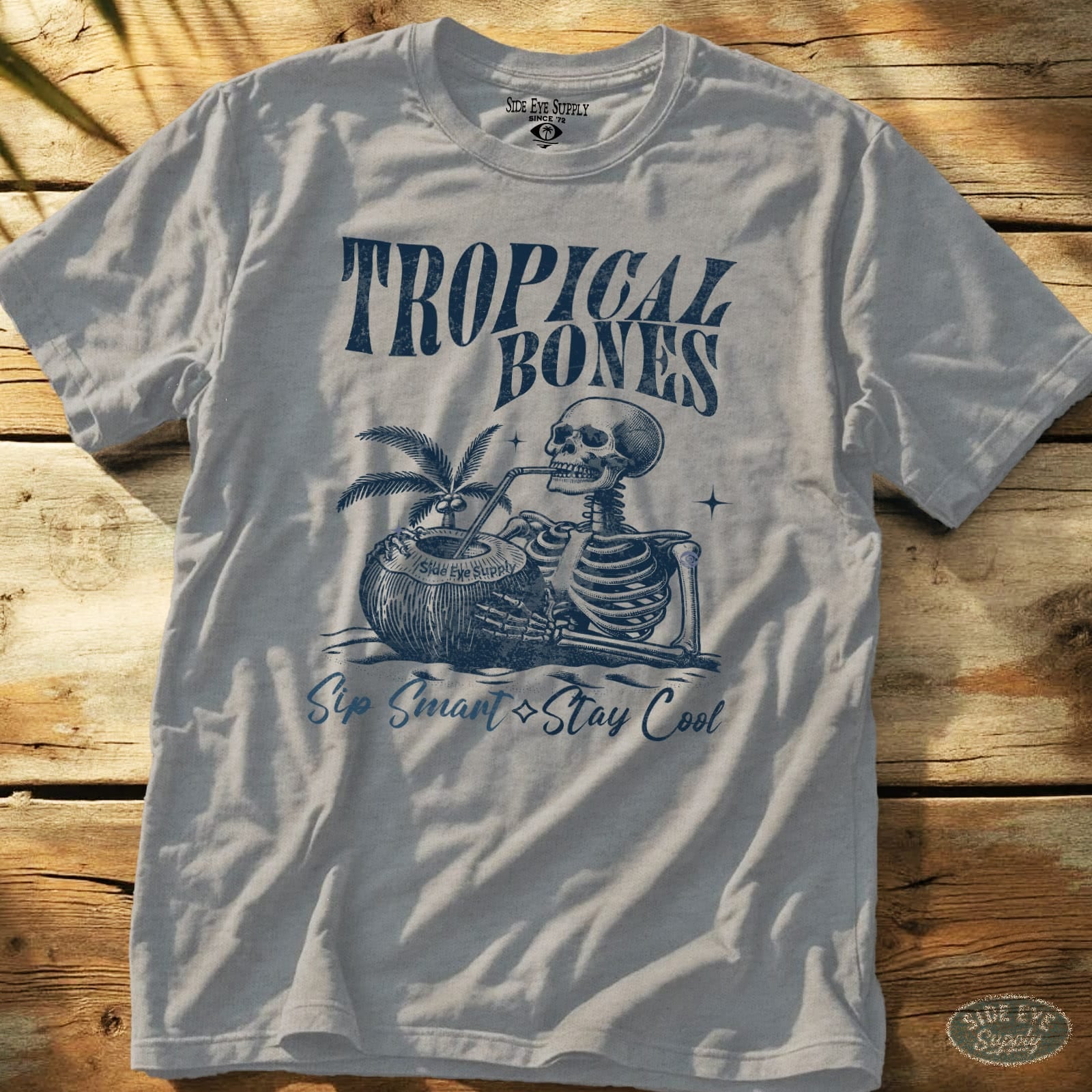 Tropical Bones Tee Sport Grey / S - by Side Eye Supply - Surf Beach Life Apparel