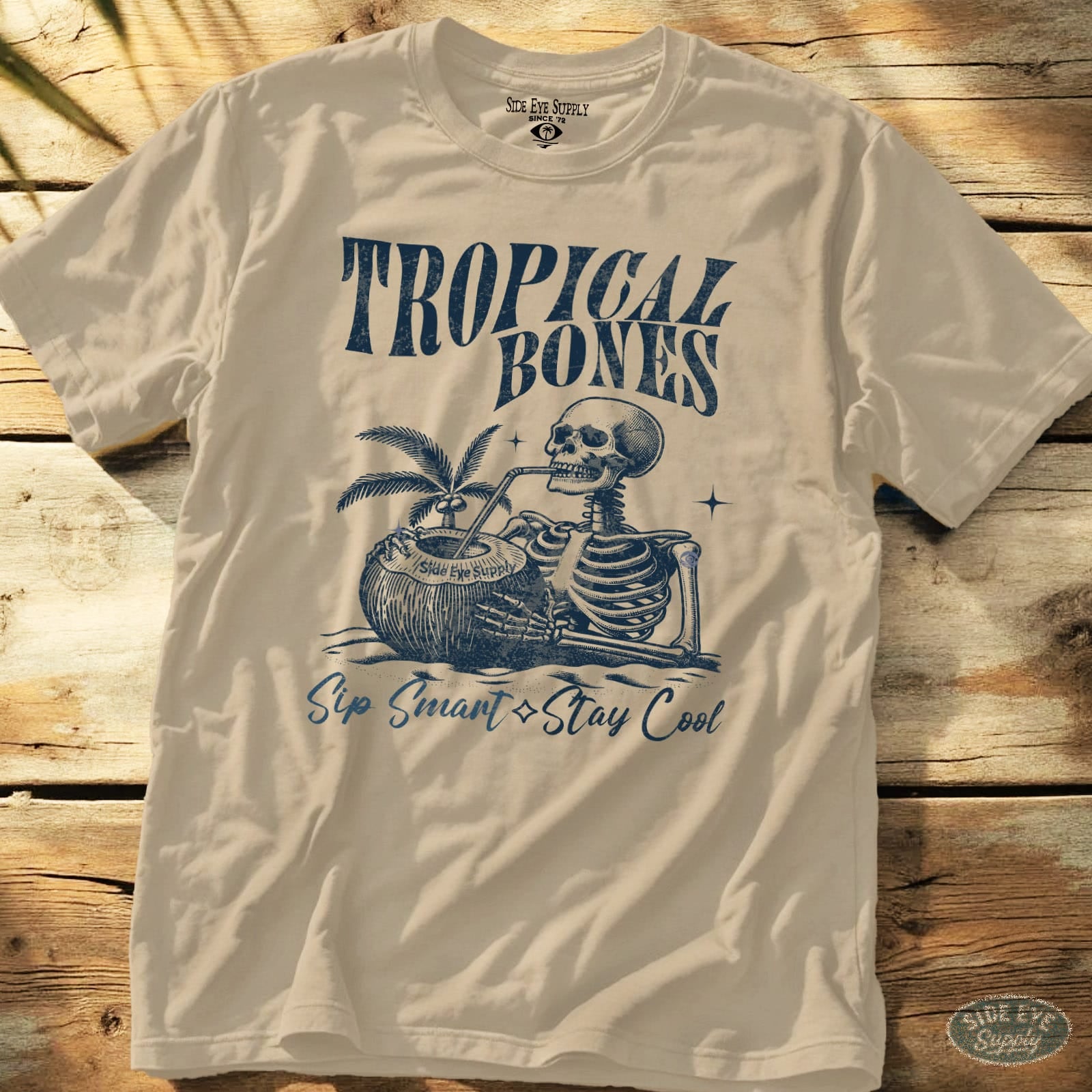 Tropical Bones Tee Sand / S - by Side Eye Supply - Surf Beach Life Apparel