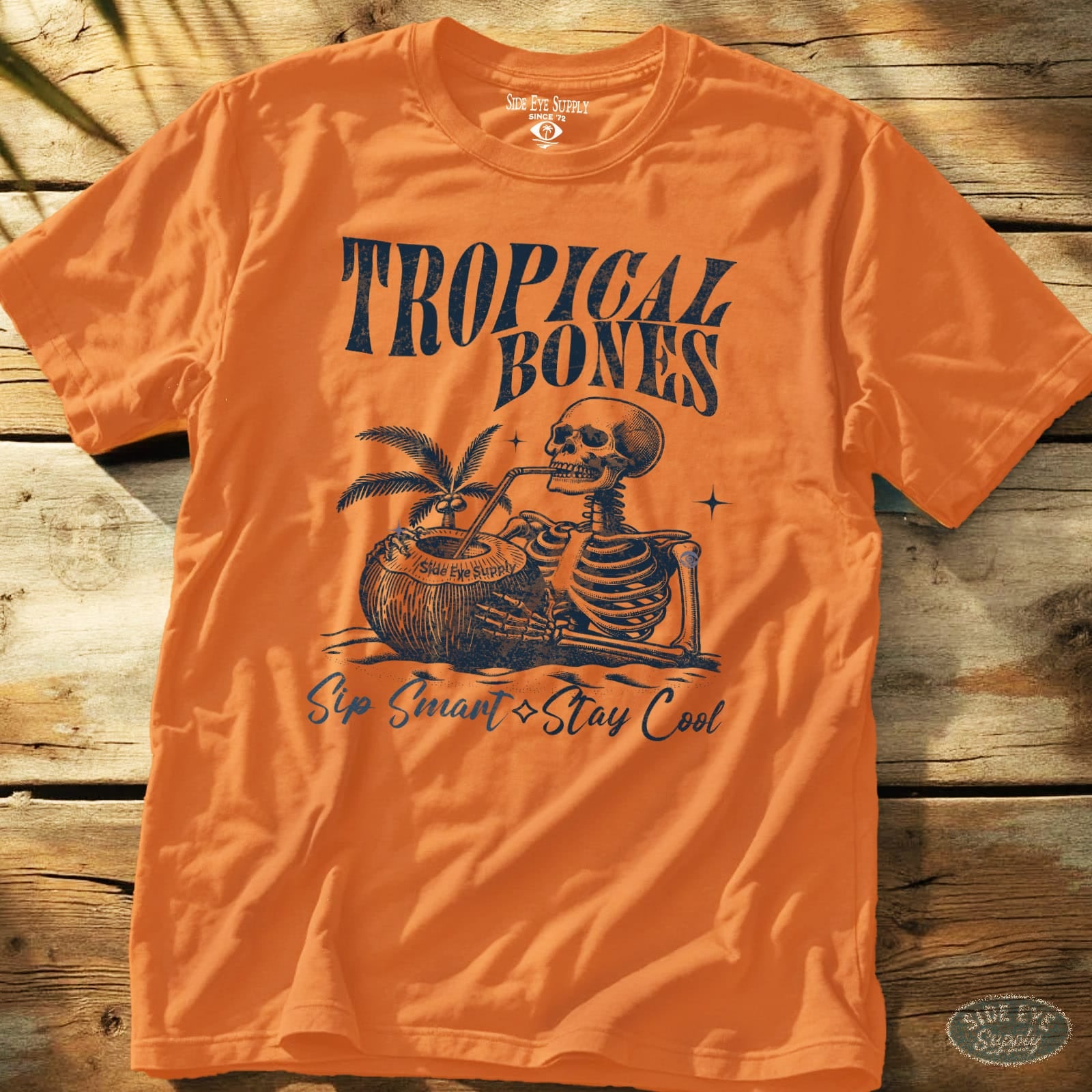 Tropical Bones Tee Orange / S - by Side Eye Supply - Surf Beach Life Apparel
