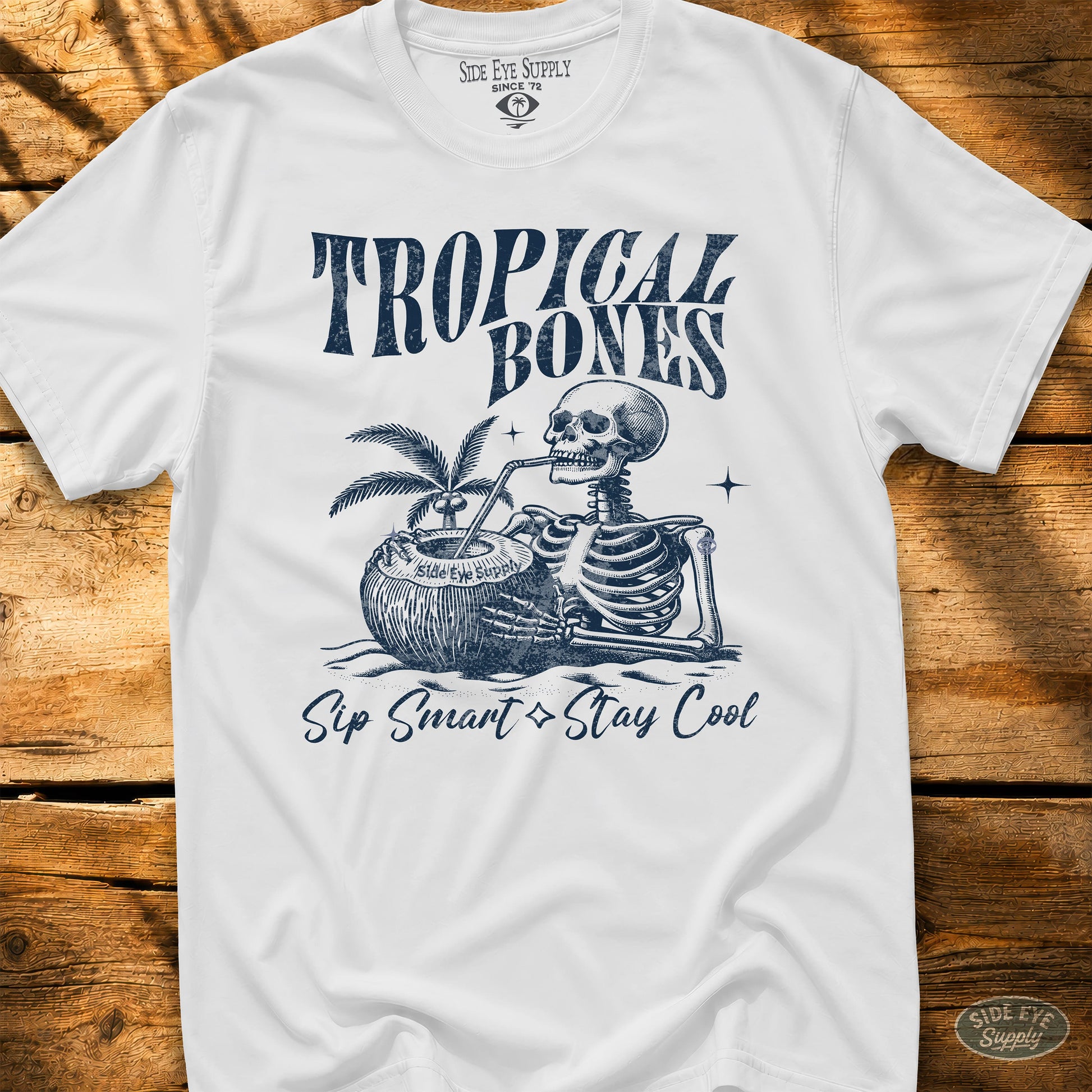 Tropical Bones Tee White / S - by Side Eye Supply - Surf Beach Life Apparel