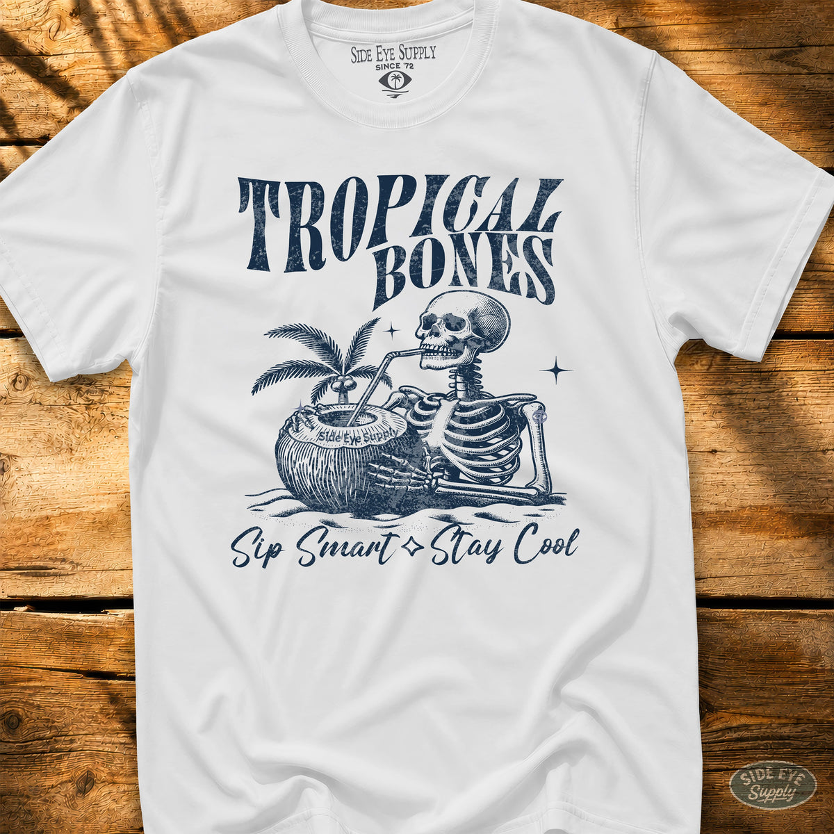 Tropical Bones Tee White / S - by Side Eye Supply - Surf Beach Life Apparel