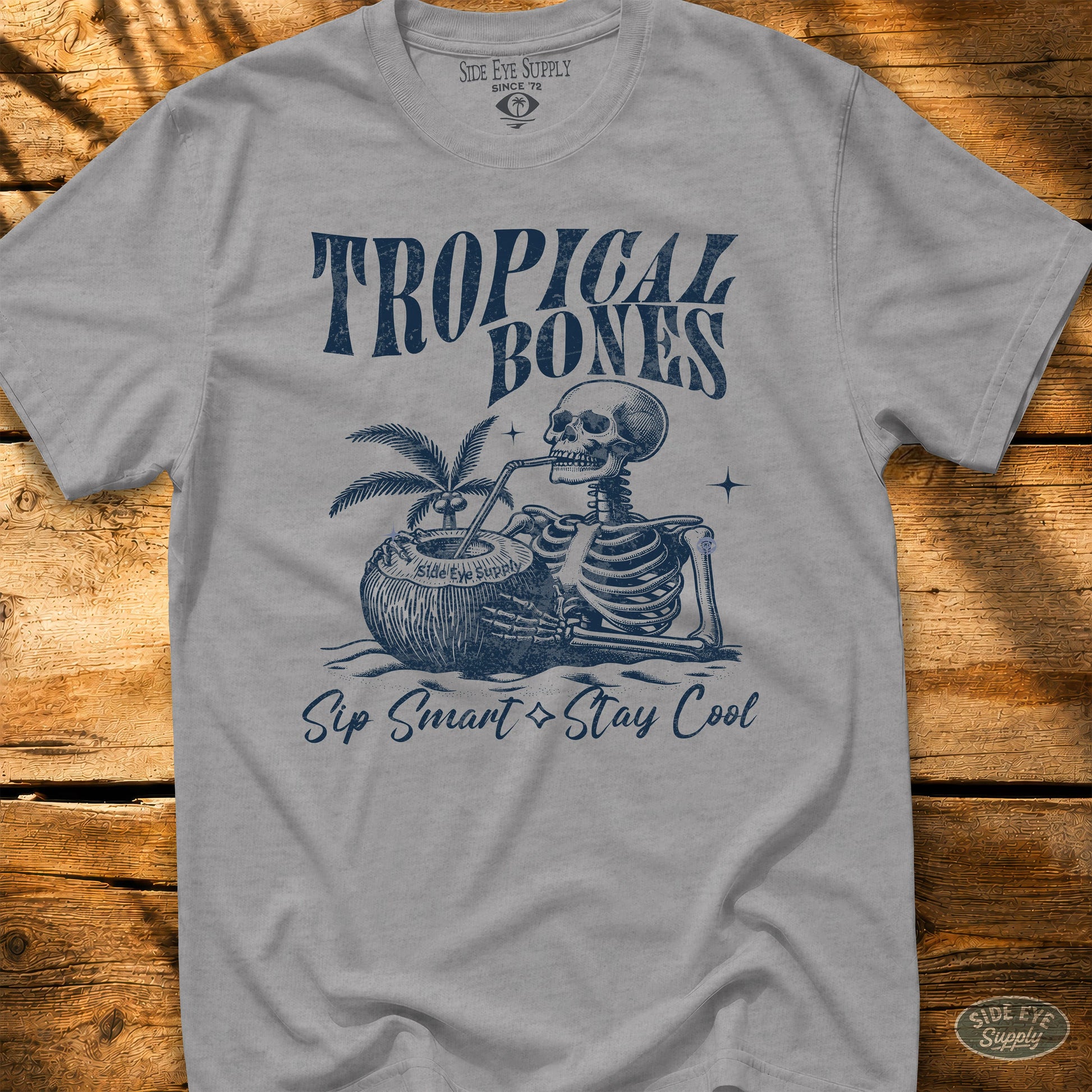 Tropical Bones Tee Sport Grey / S - by Side Eye Supply - Surf Beach Life Apparel
