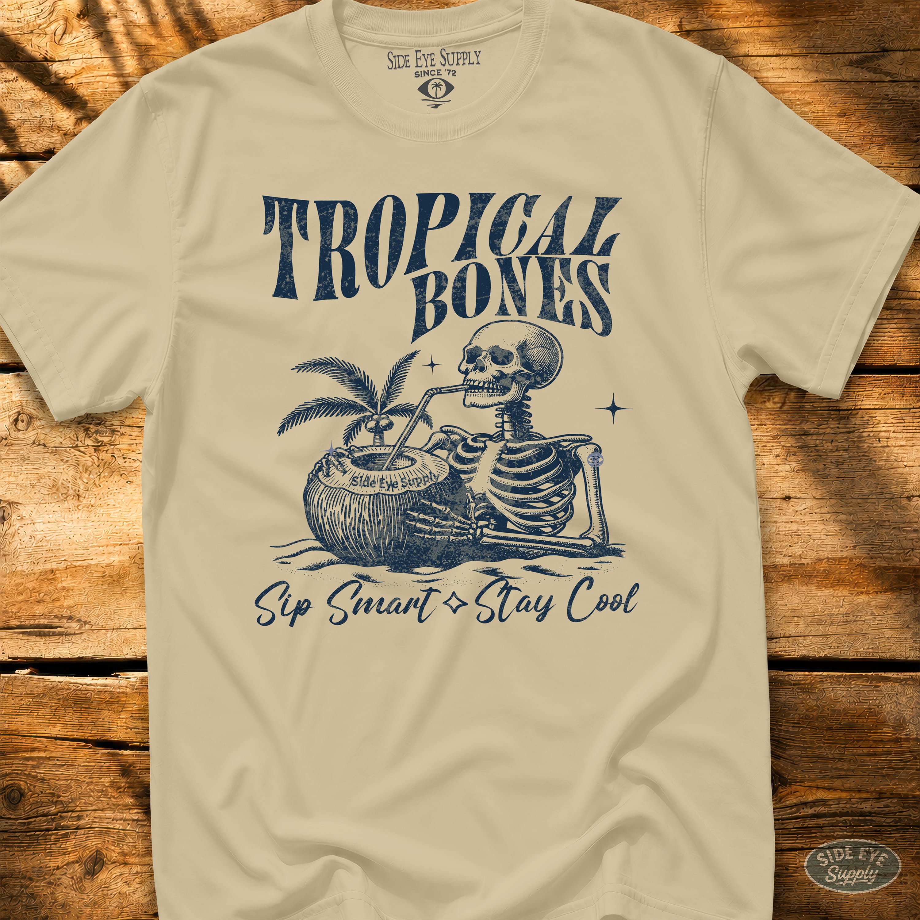 Tropical Bones Tee Sand / S - by Side Eye Supply - Surf Beach Life Apparel