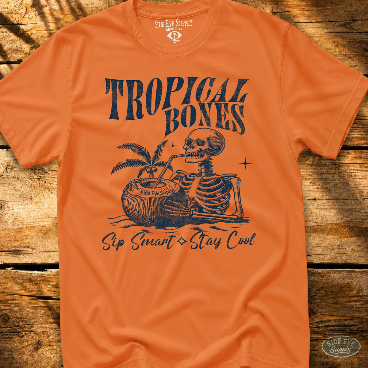 Tropical Bones Tee Orange / S - by Side Eye Supply - Surf Beach Life Apparel