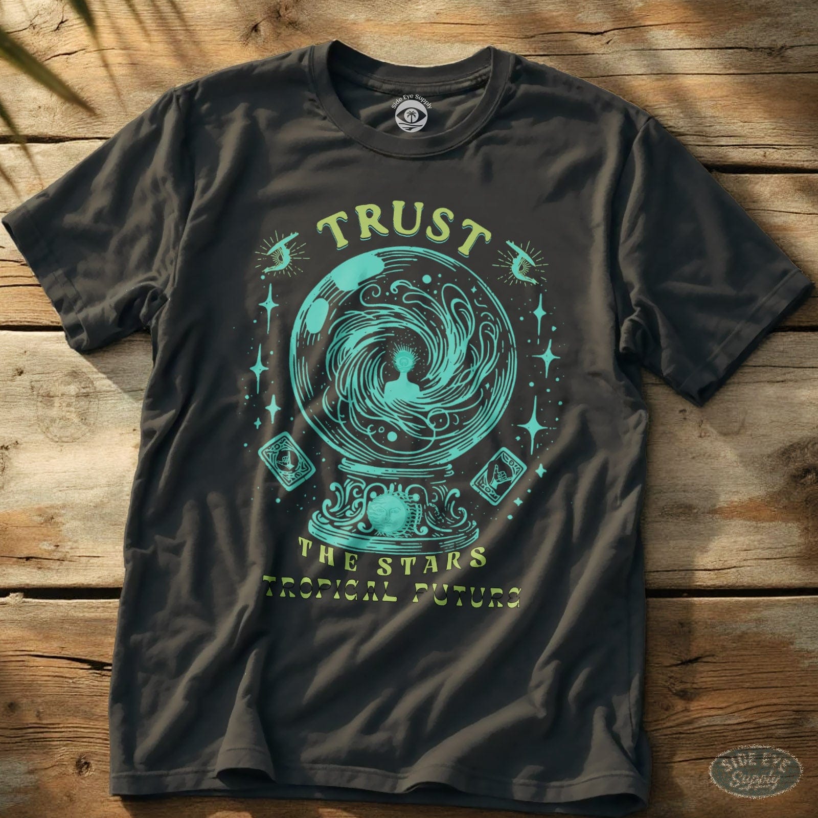 Tropical Future Tee Charcoal / S - by Side Eye Supply - Surf Beach Life Apparel