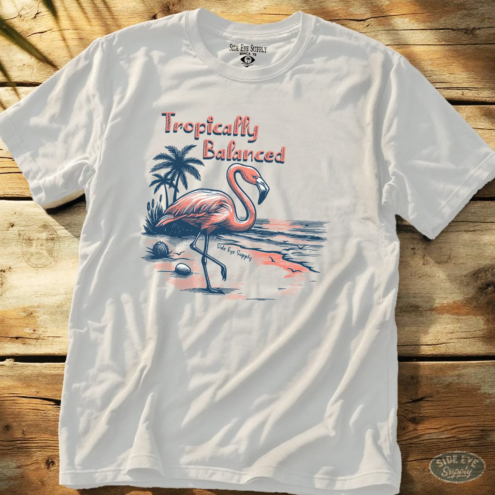 Tropically Balanced Tee White / S - by Side Eye Supply - Surf Beach Life Apparel
