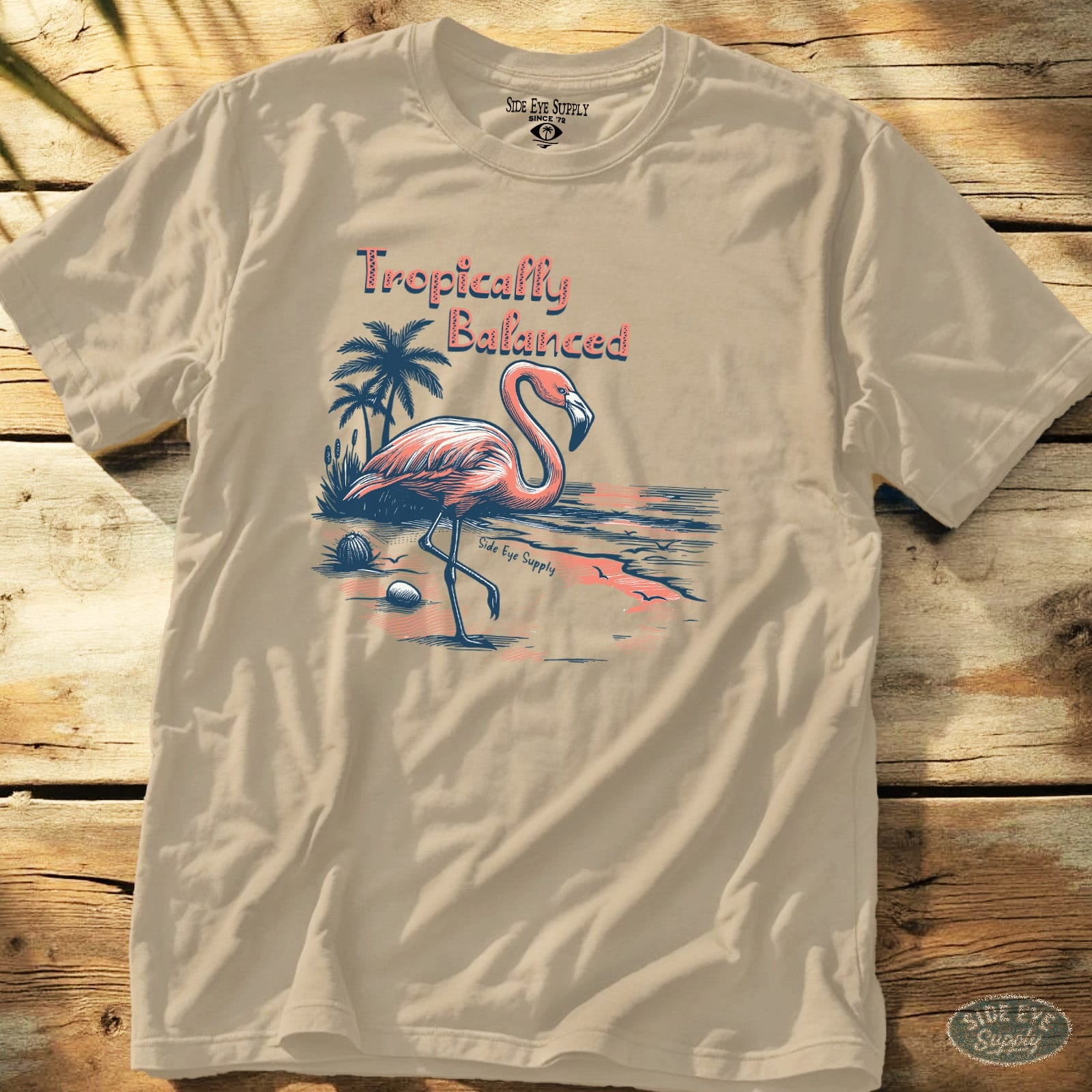Tropically Balanced Tee Sand / S - by Side Eye Supply - Surf Beach Life Apparel