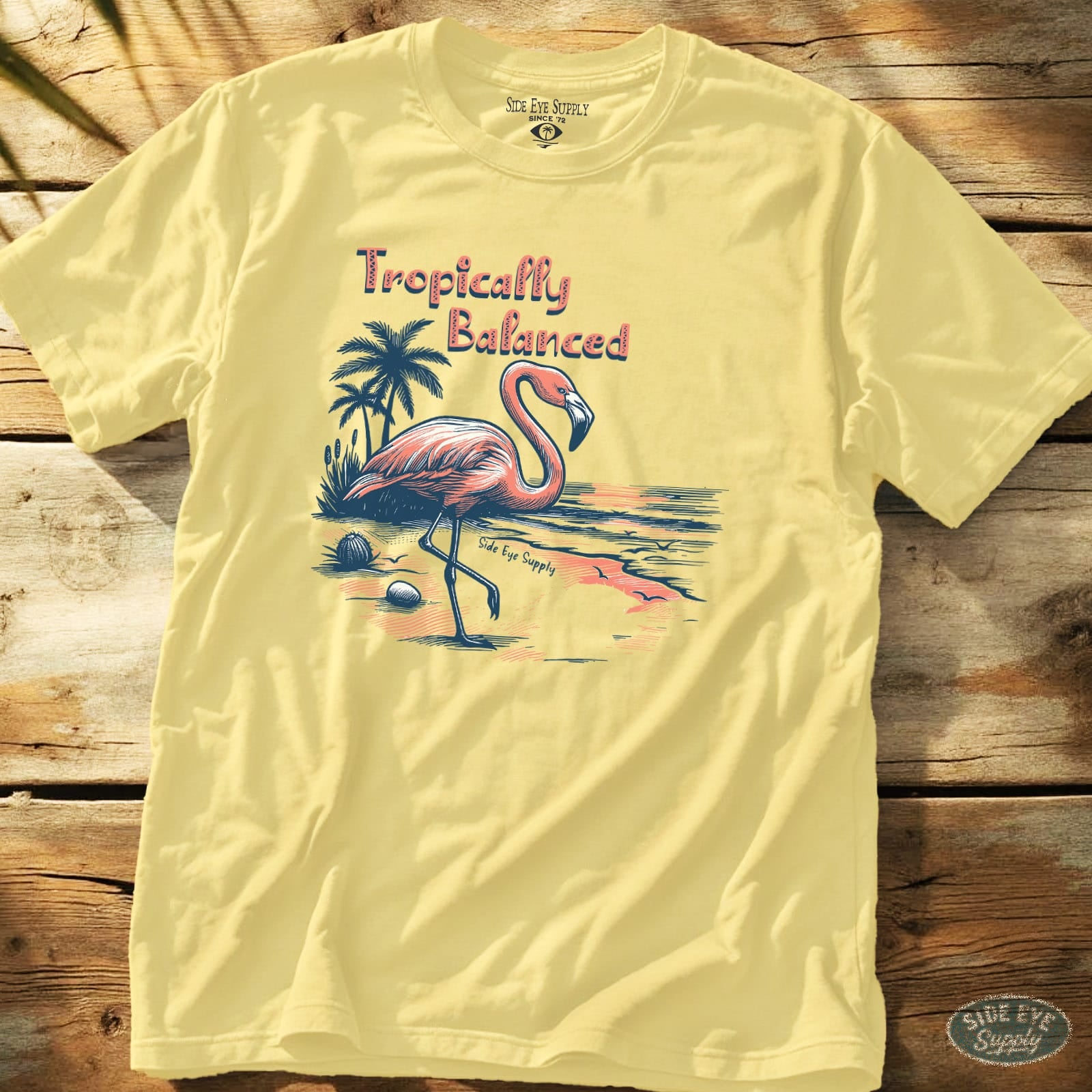 Tropically Balanced Tee Cornsilk / S - by Side Eye Supply - Surf Beach Life Apparel