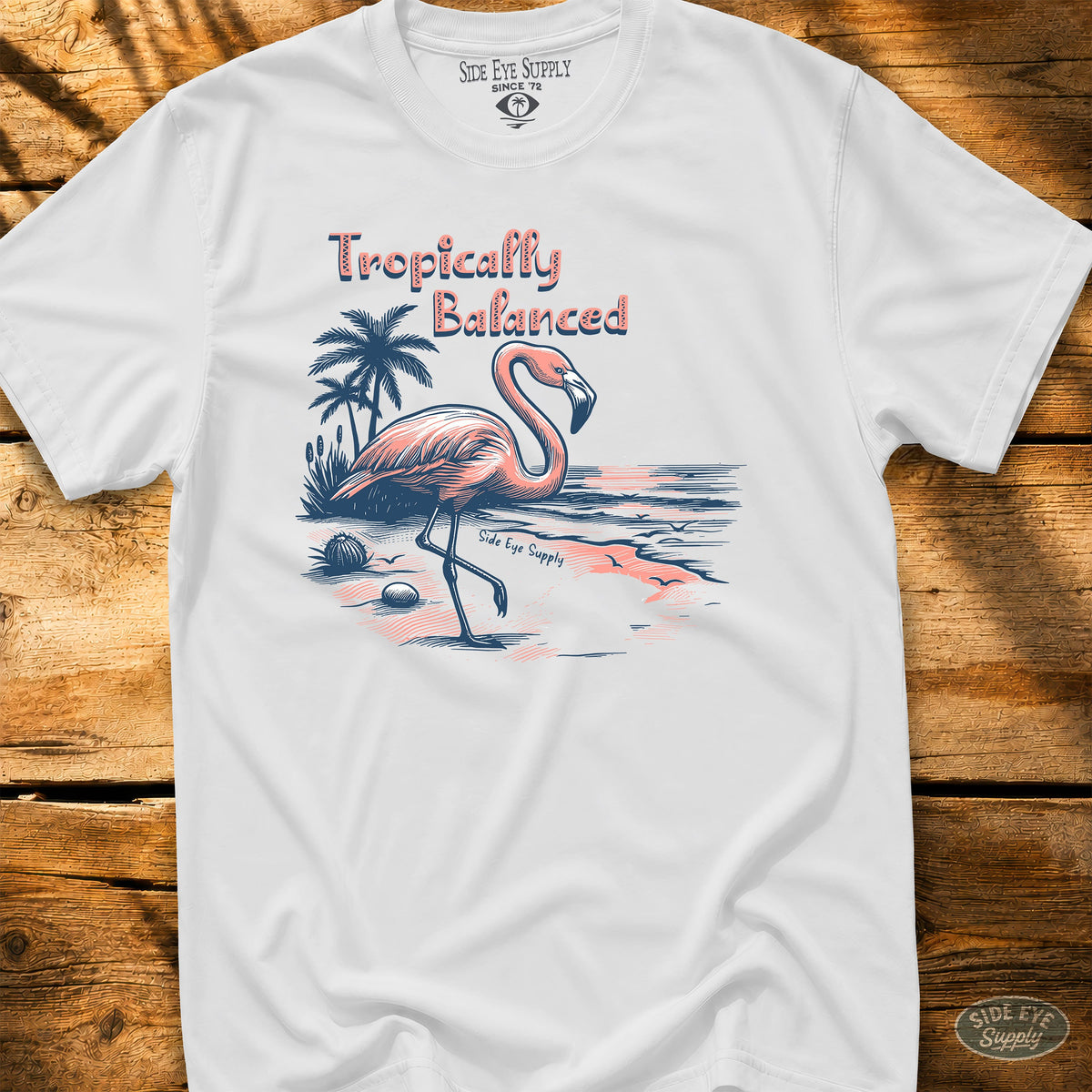 Tropically Balanced Tee White / S - by Side Eye Supply - Surf Beach Life Apparel