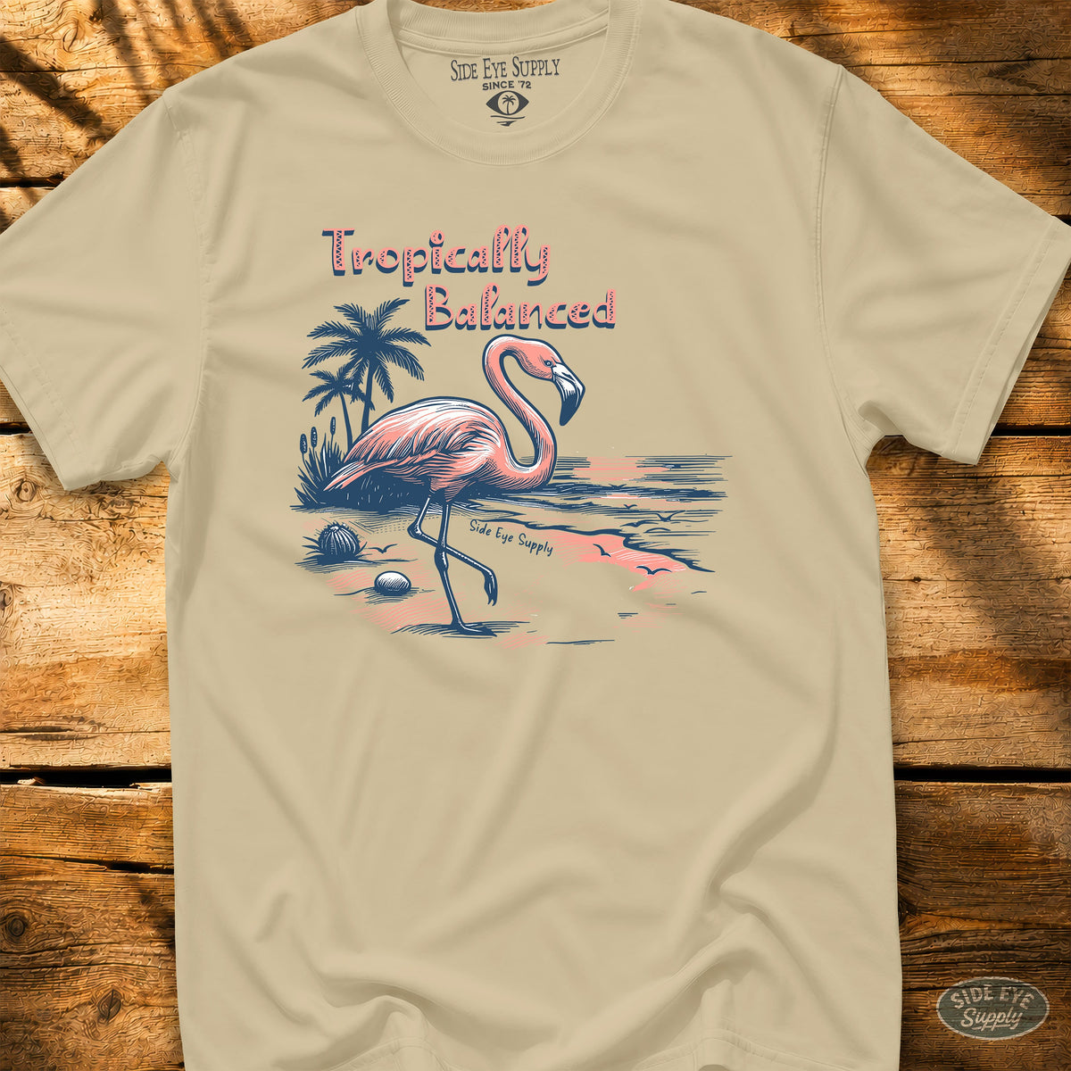 Tropically Balanced Tee Sand / S - by Side Eye Supply - Surf Beach Life Apparel