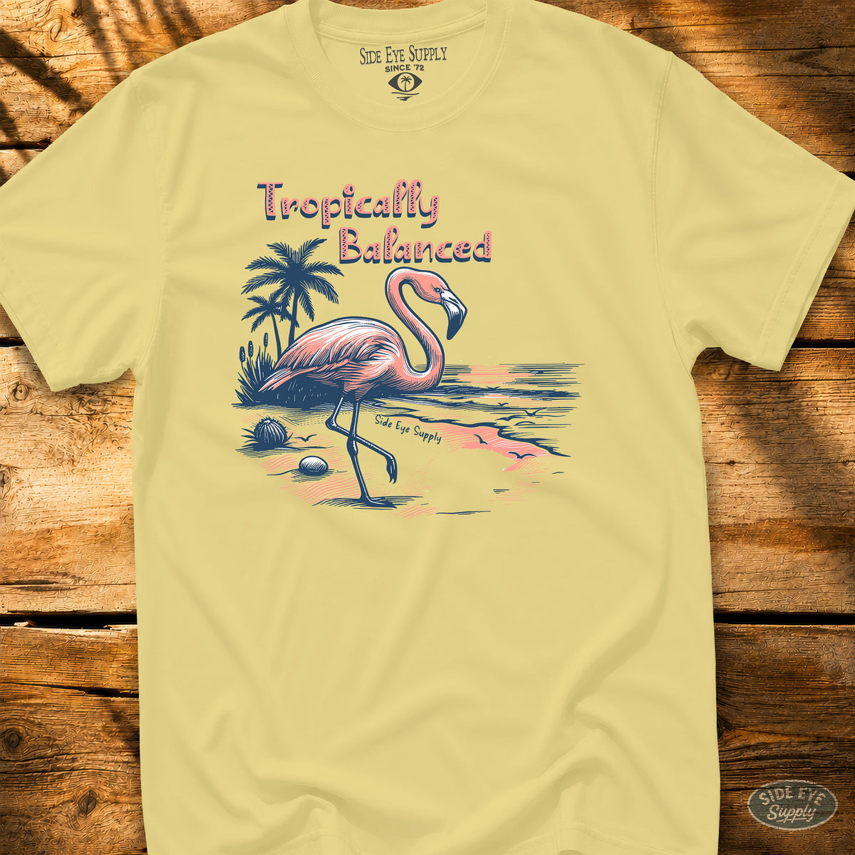 Tropically Balanced Tee Cornsilk / S - by Side Eye Supply - Surf Beach Life Apparel