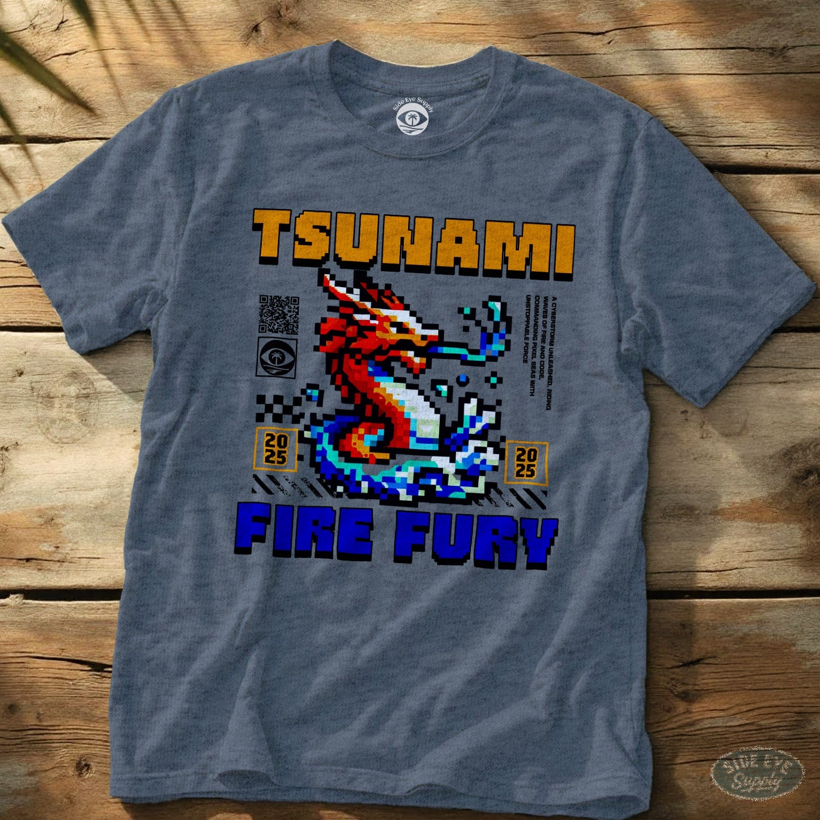 Tsunami Tee Heather Indigo / S - by Side Eye Supply - Surf Beach Life Apparel