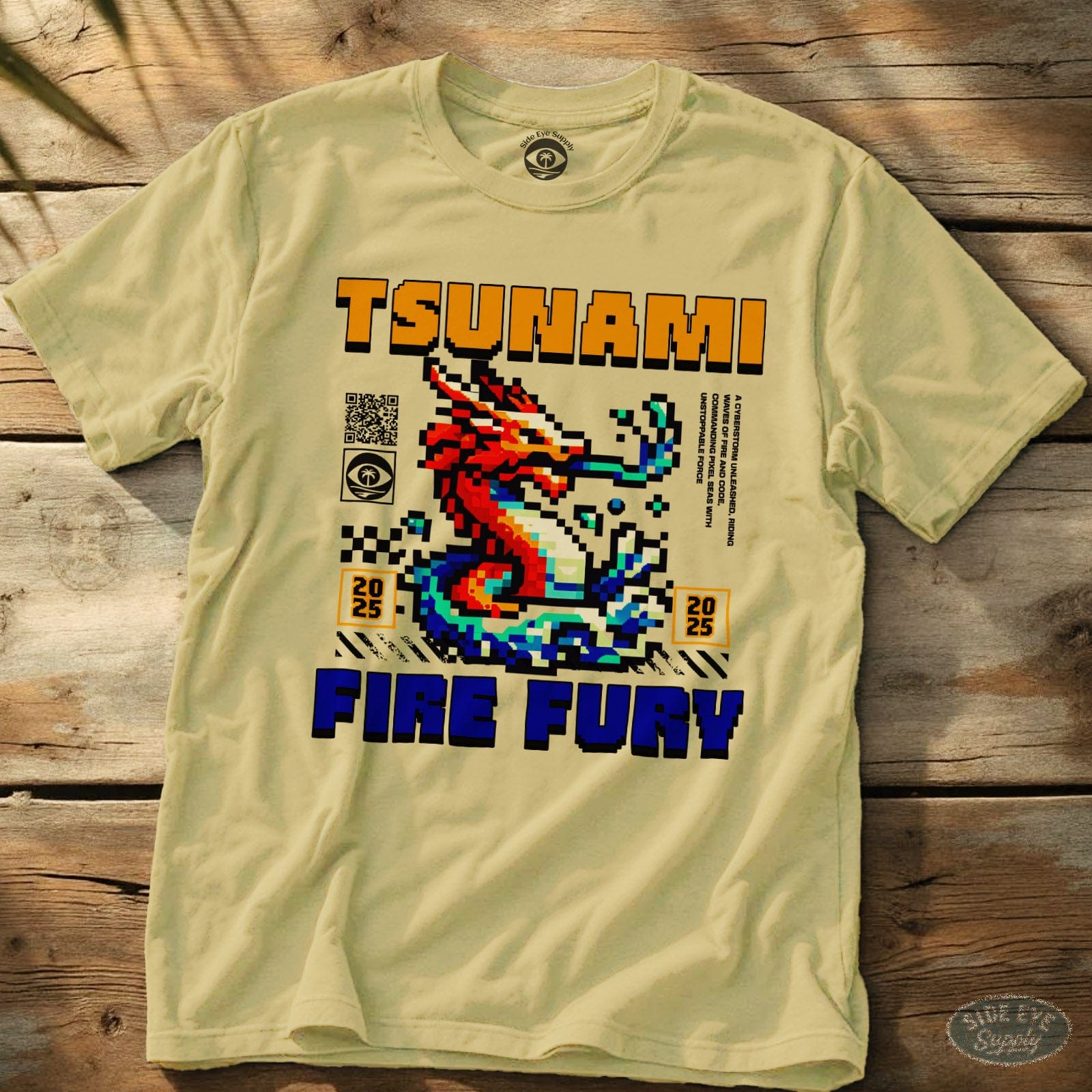 Tsunami Tee Cornsilk / S - by Side Eye Supply - Surf Beach Life Apparel