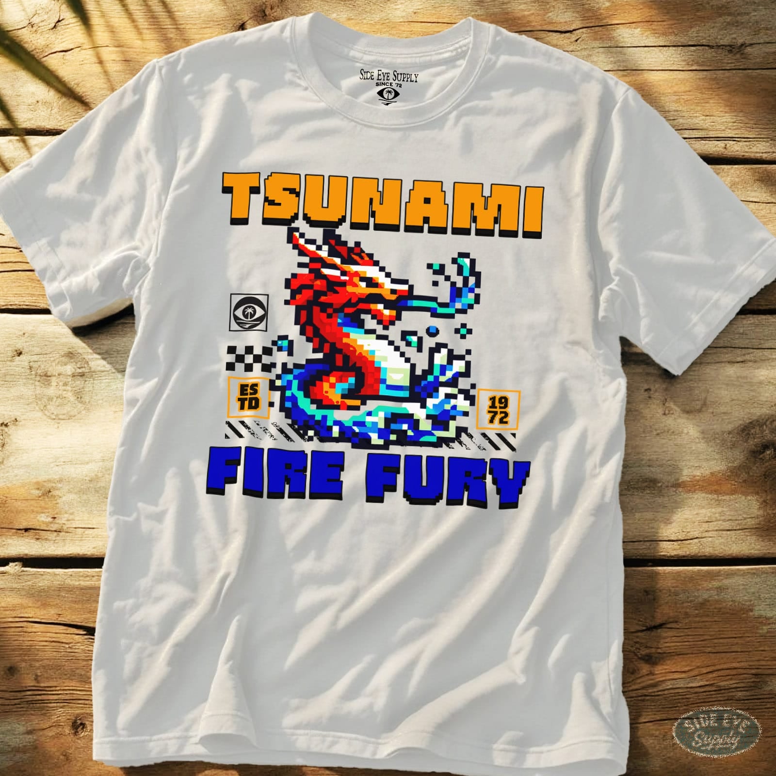 Tsunami Tee White / S - by Side Eye Supply - Surf Beach Life Apparel