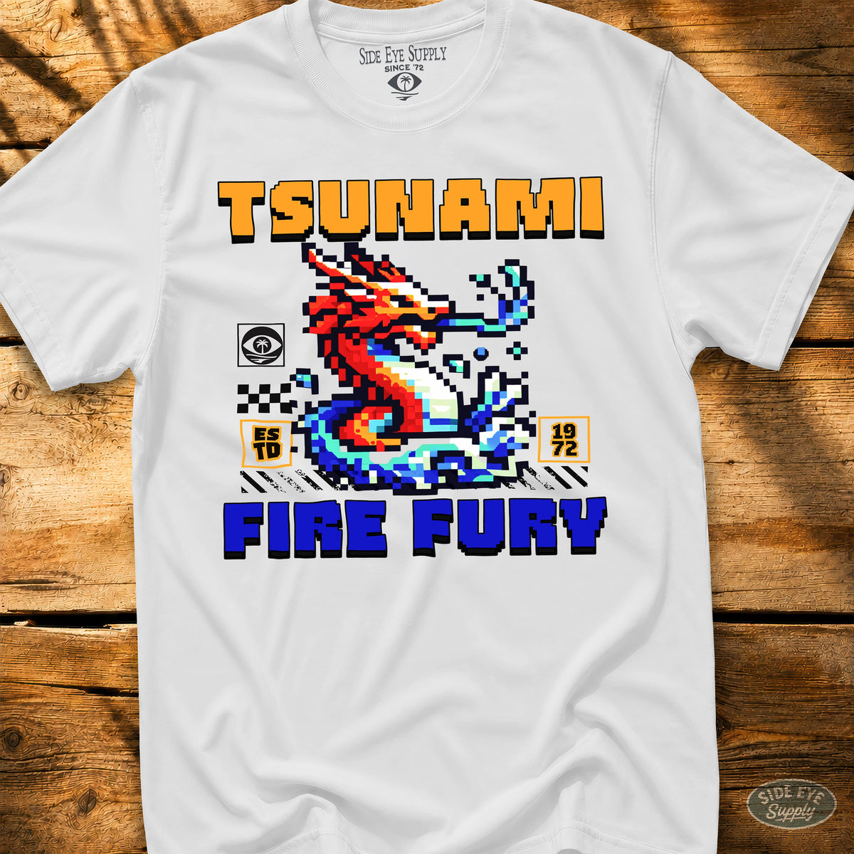 Tsunami Tee White / S - by Side Eye Supply - Surf Beach Life Apparel