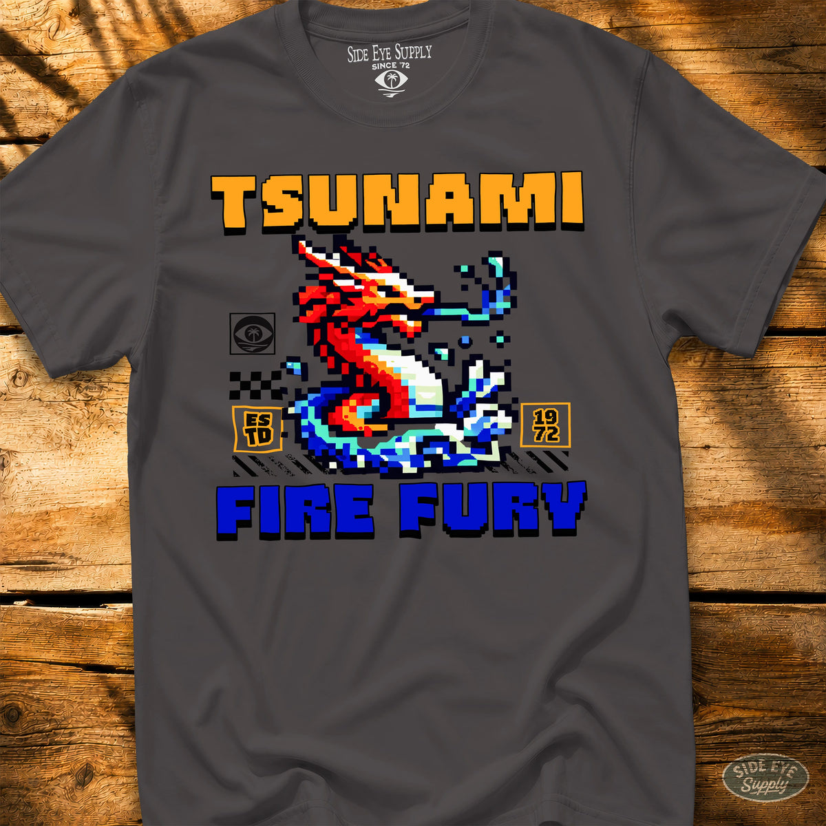 Tsunami Tee Charcoal / S - by Side Eye Supply - Surf Beach Life Apparel