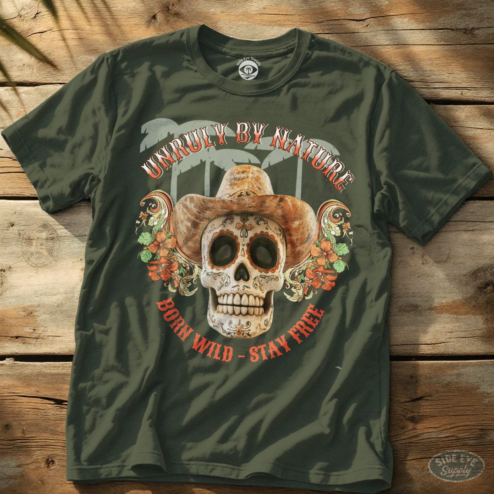 Unruly By Nature Tee Military Green / S - by Side Eye Supply - Surf Beach Life Apparel