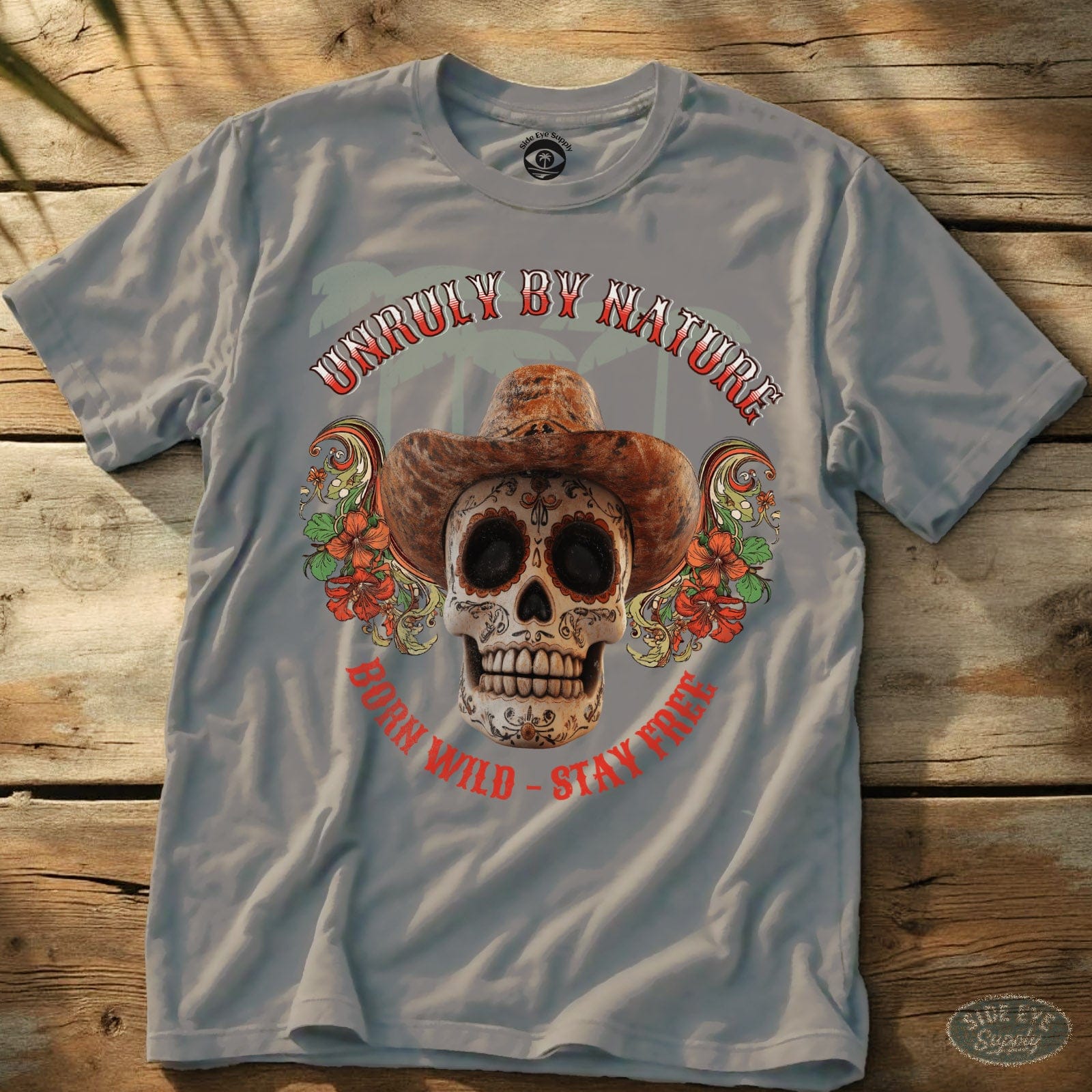 Unruly By Nature Tee Ice Grey / S - by Side Eye Supply - Surf Beach Life Apparel