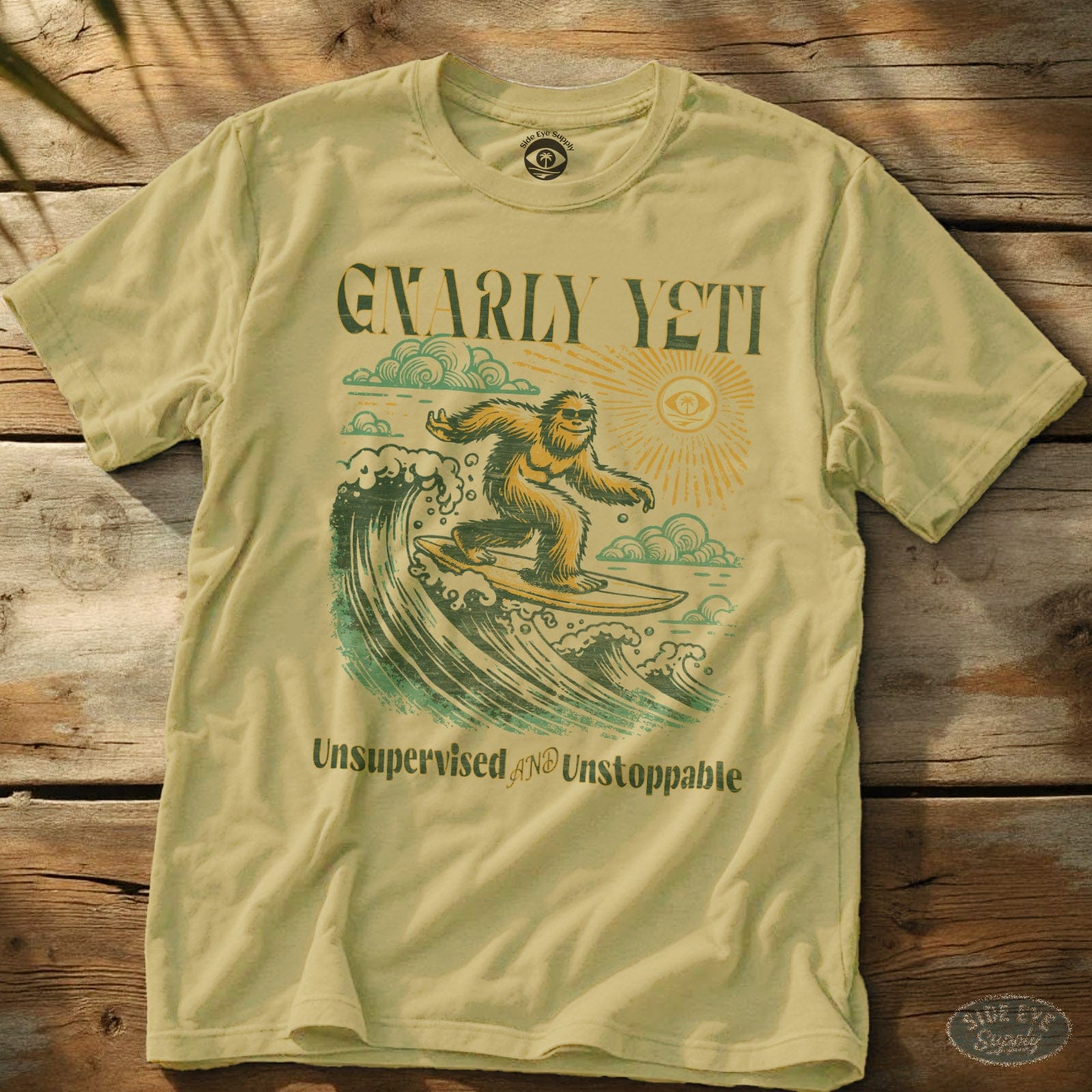 Unsupervised and Unstoppable Tee Cornsilk / S - by Side Eye Supply - Surf Beach Life Apparel