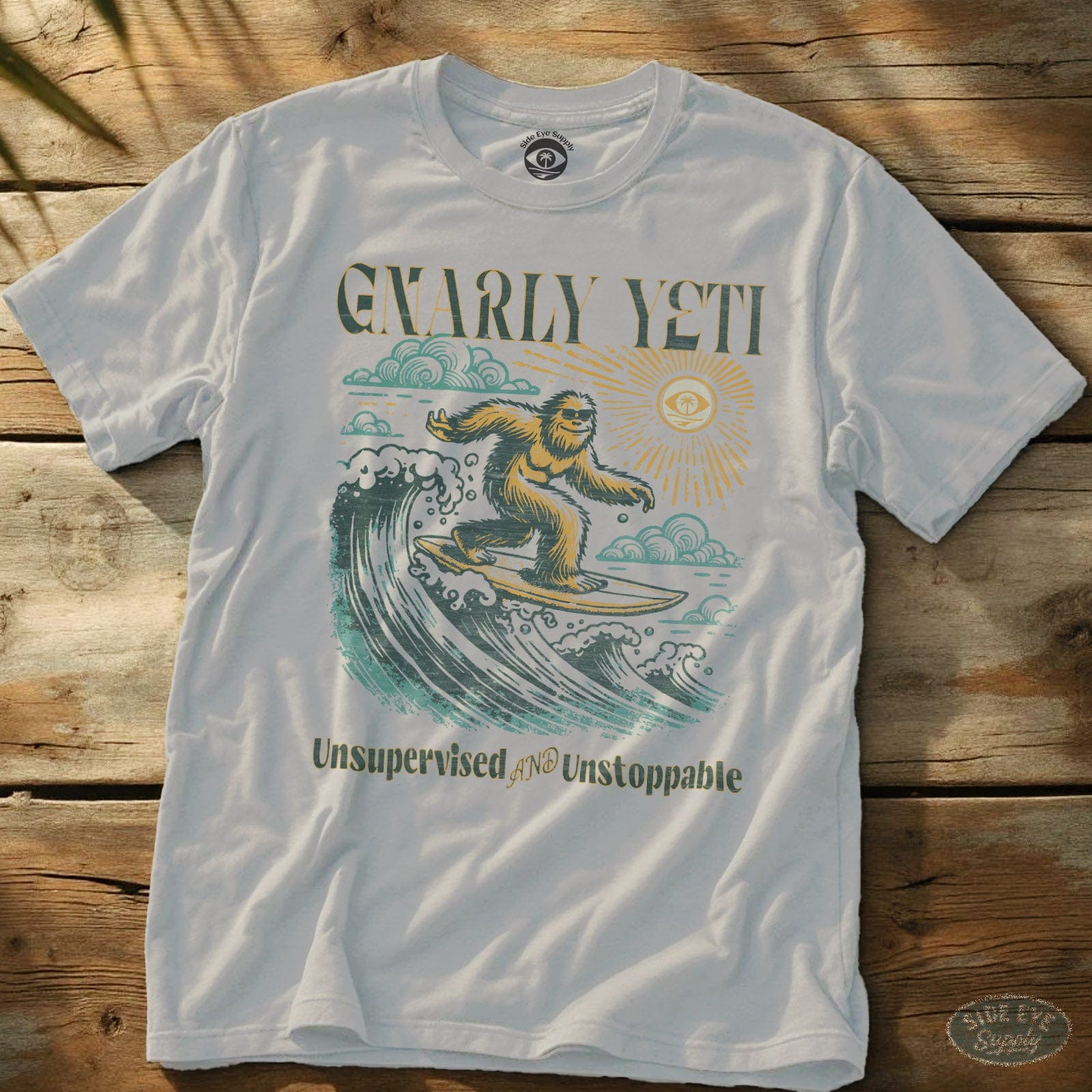 Unsupervised and Unstoppable Tee White / S - by Side Eye Supply - Surf Beach Life Apparel