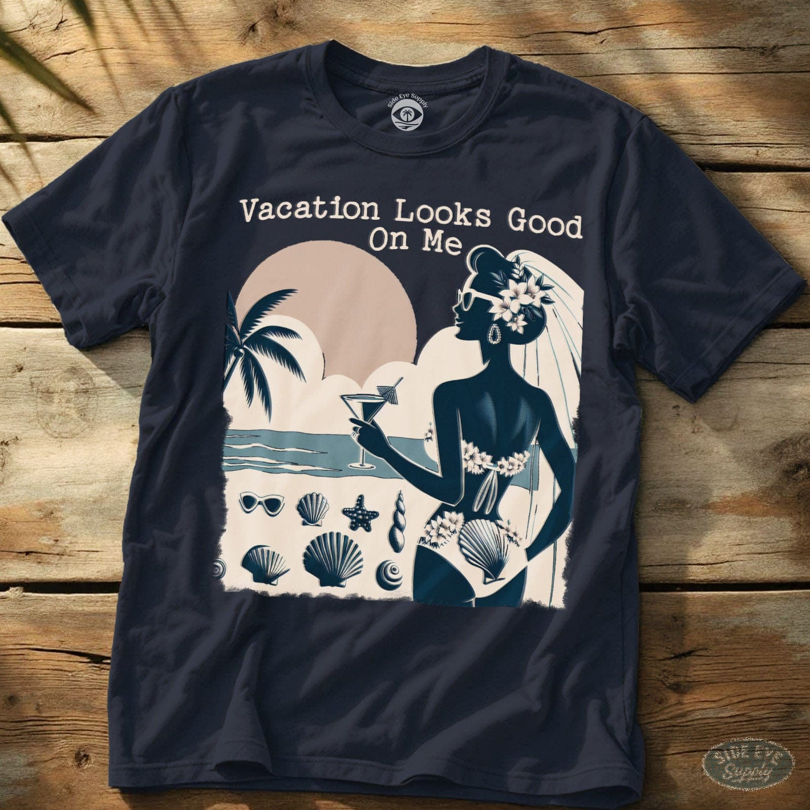 Vacation Looks Good Tee Navy / S - by Side Eye Supply - Surf Beach Life Apparel