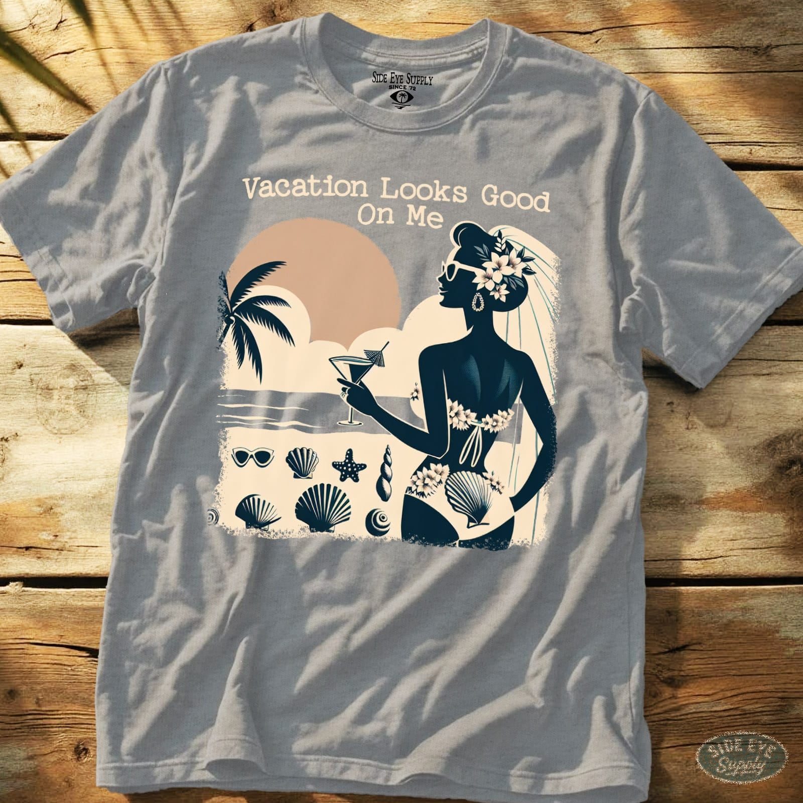 Vacation Looks Good Tee Sport Grey / S - by Side Eye Supply - Surf Beach Life Apparel