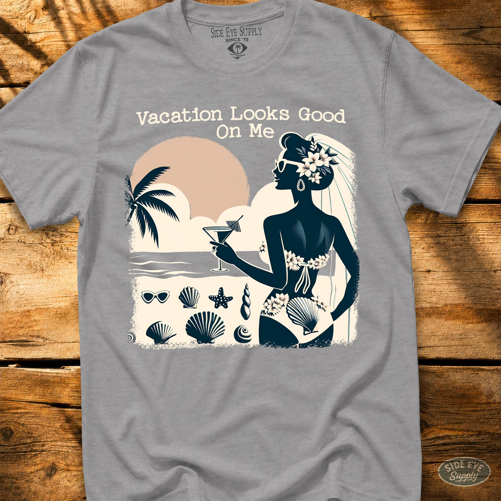 Vacation Looks Good Tee Sport Grey / S - by Side Eye Supply - Surf Beach Life Apparel
